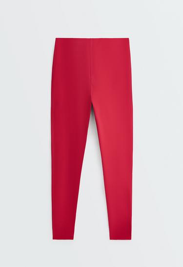 High-waisted Extra Compressive core control ankle-length leggings — RED 6