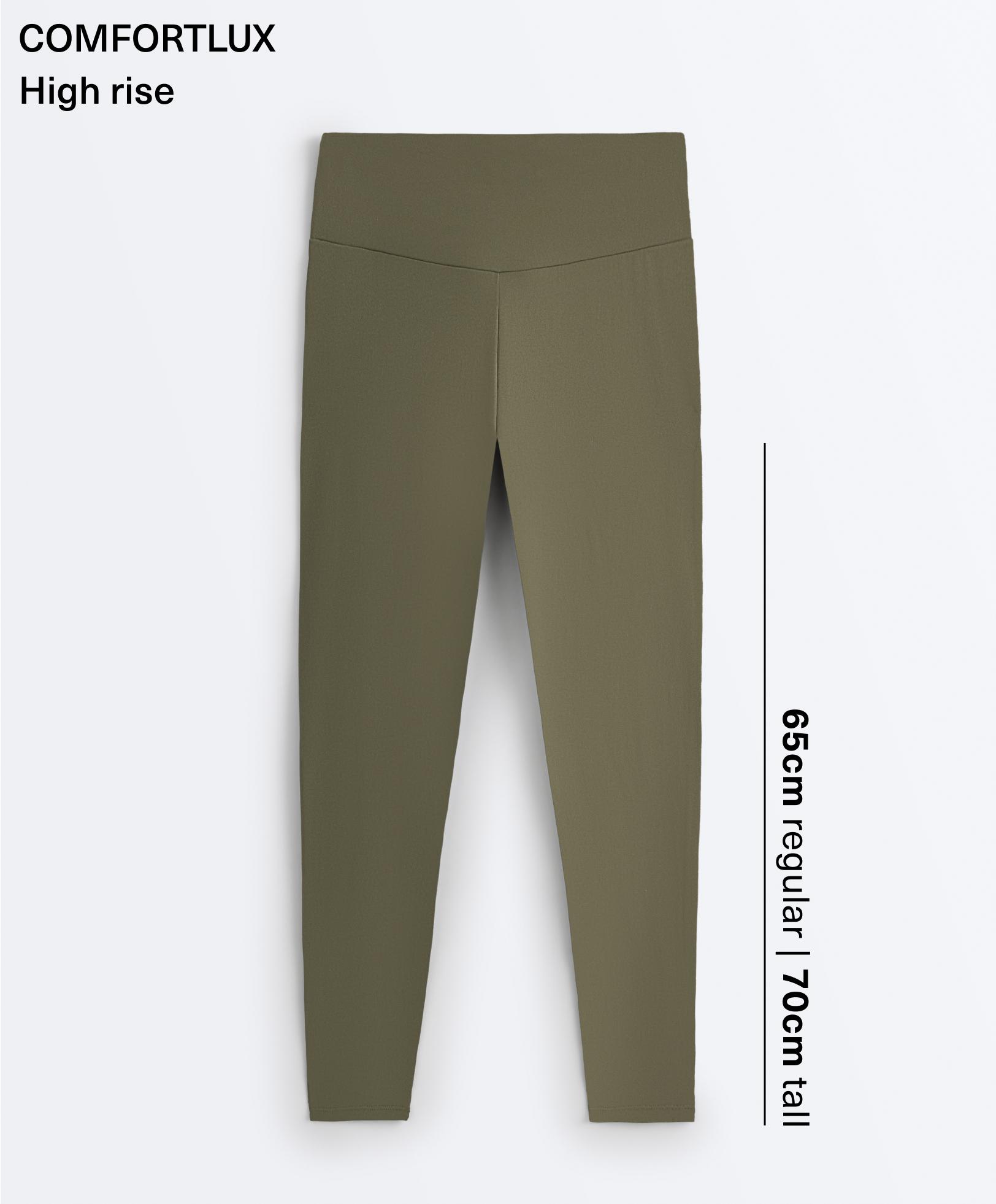 Comfortlux high-waisted ankle-length leggings — KHAKI