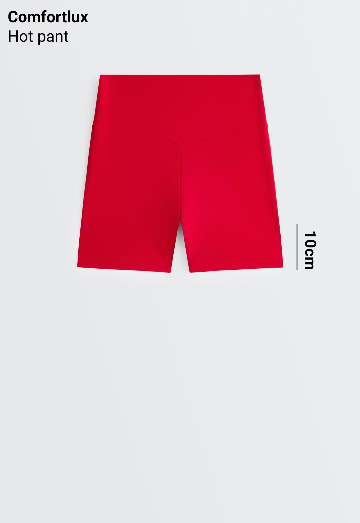 Comfortlux high-waisted 10cm hot pants — STRONG RED