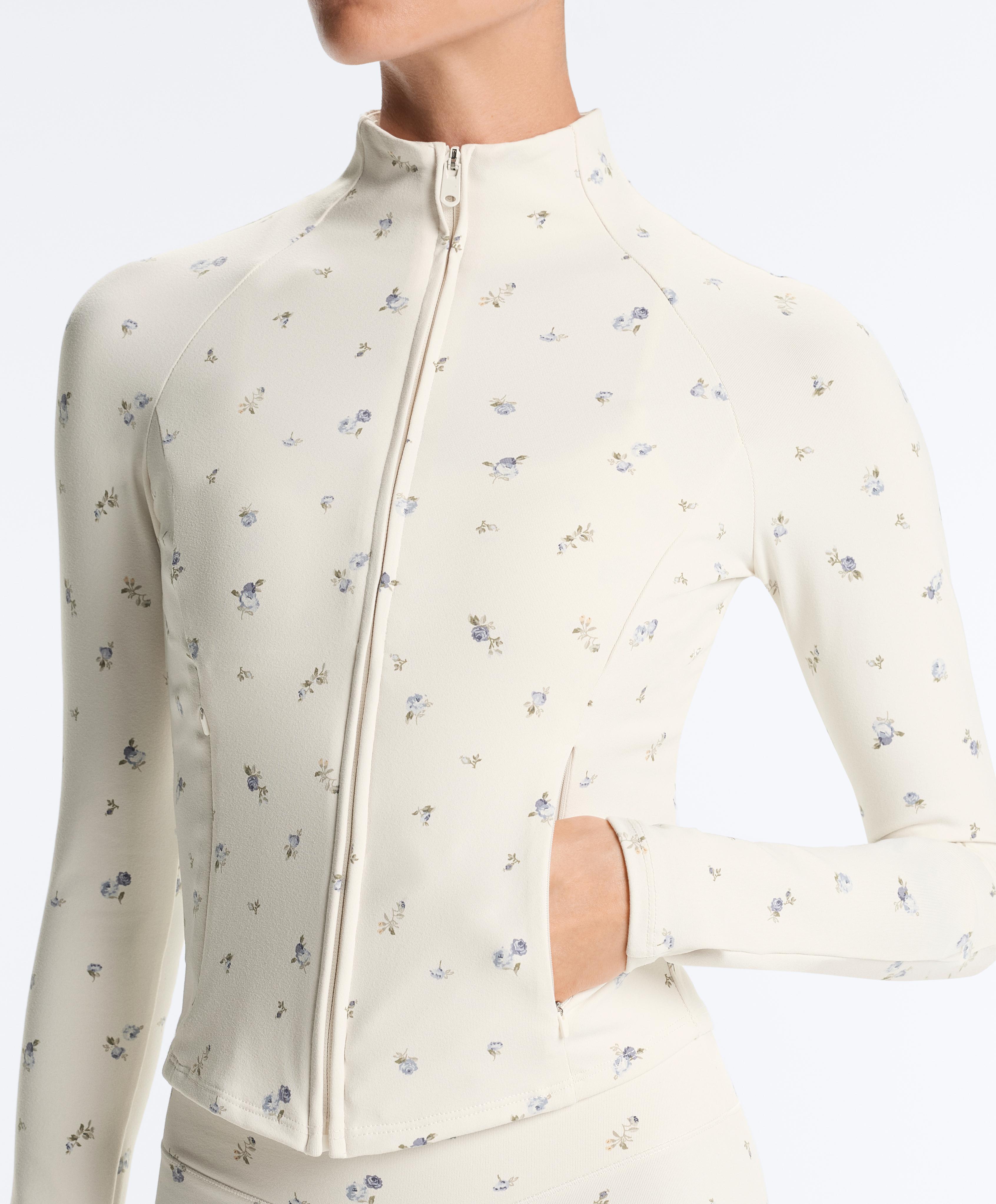 Evermove floral print technical jacket — PALE ECRU