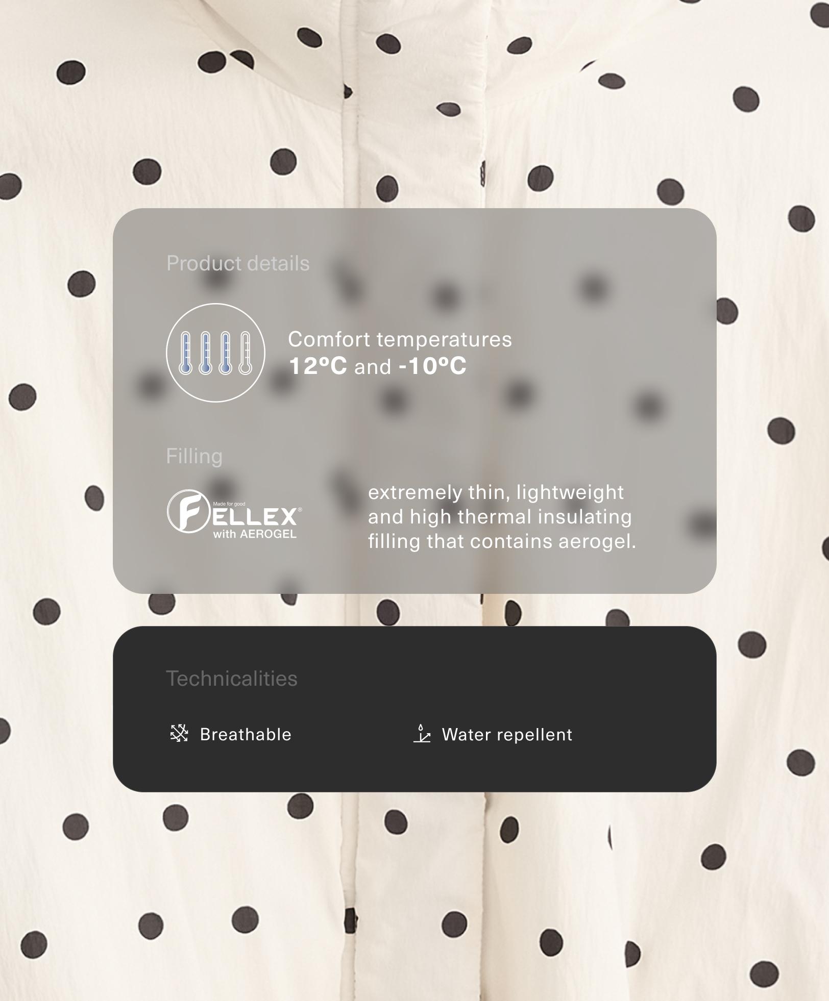 Chamarra acolchonada repelente al agua FELLEX® con AEROGEL lunares Chamarra acolchonada repelente al agua FELLEX® con AEROGEL lunares