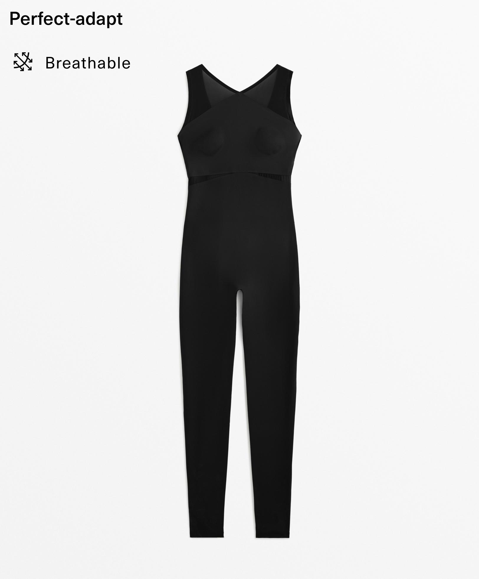 Perfect-adapt mesh sleeveless long jumpsuit - Sale