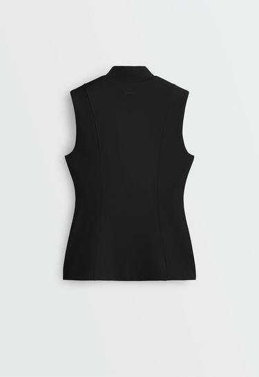 Long comfortlux tank top with mandarin collar — BLACK 8