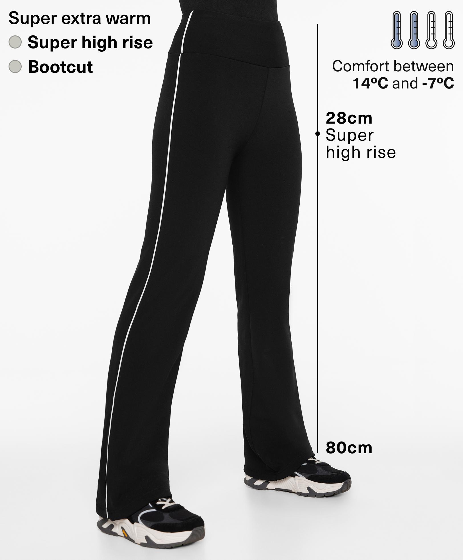 Super extra warm seamless bootcut trousers with piping - Sale