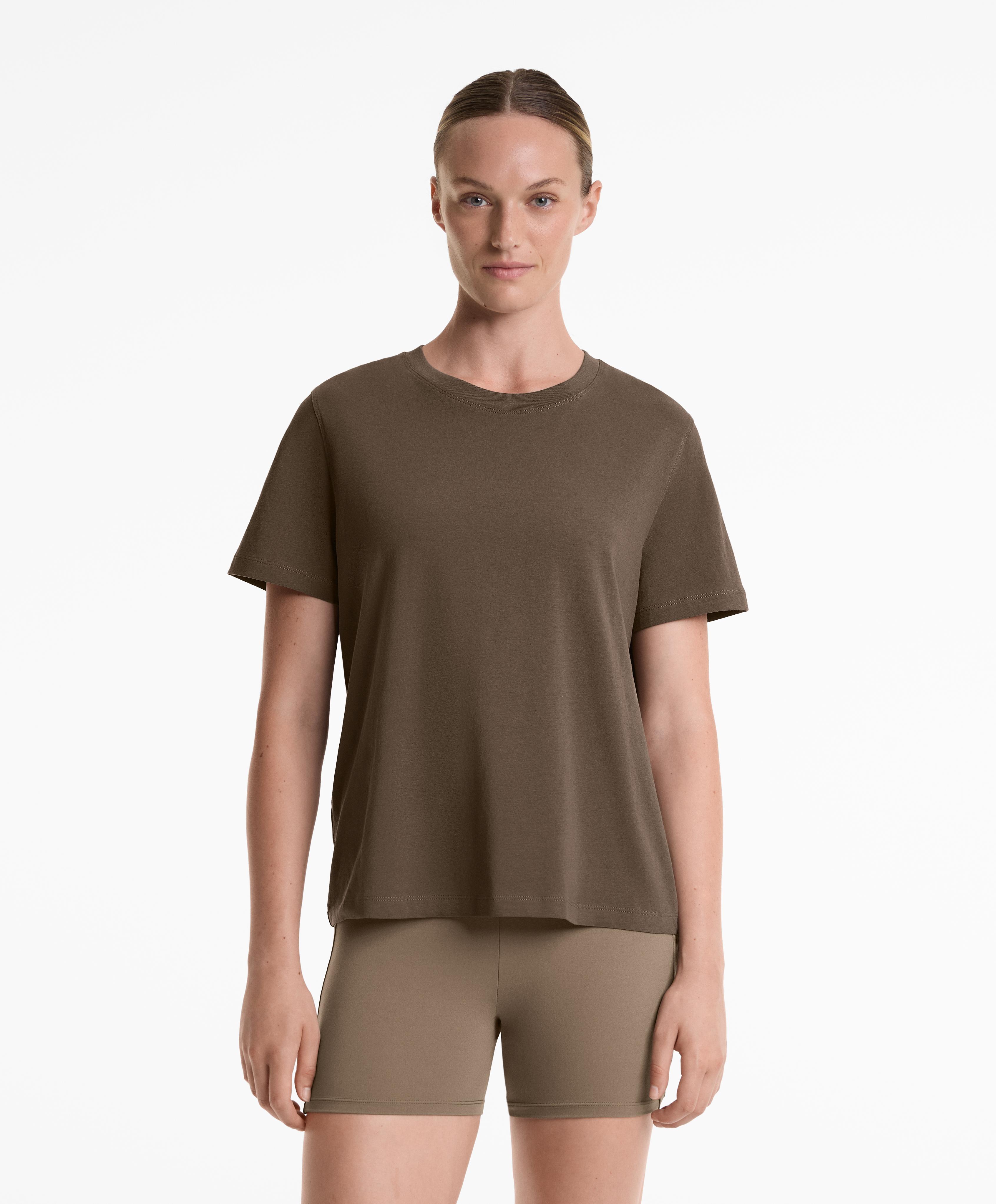 T-shirt de manga curta com mistura de algodão T-shirt de manga curta com mistura de algodão