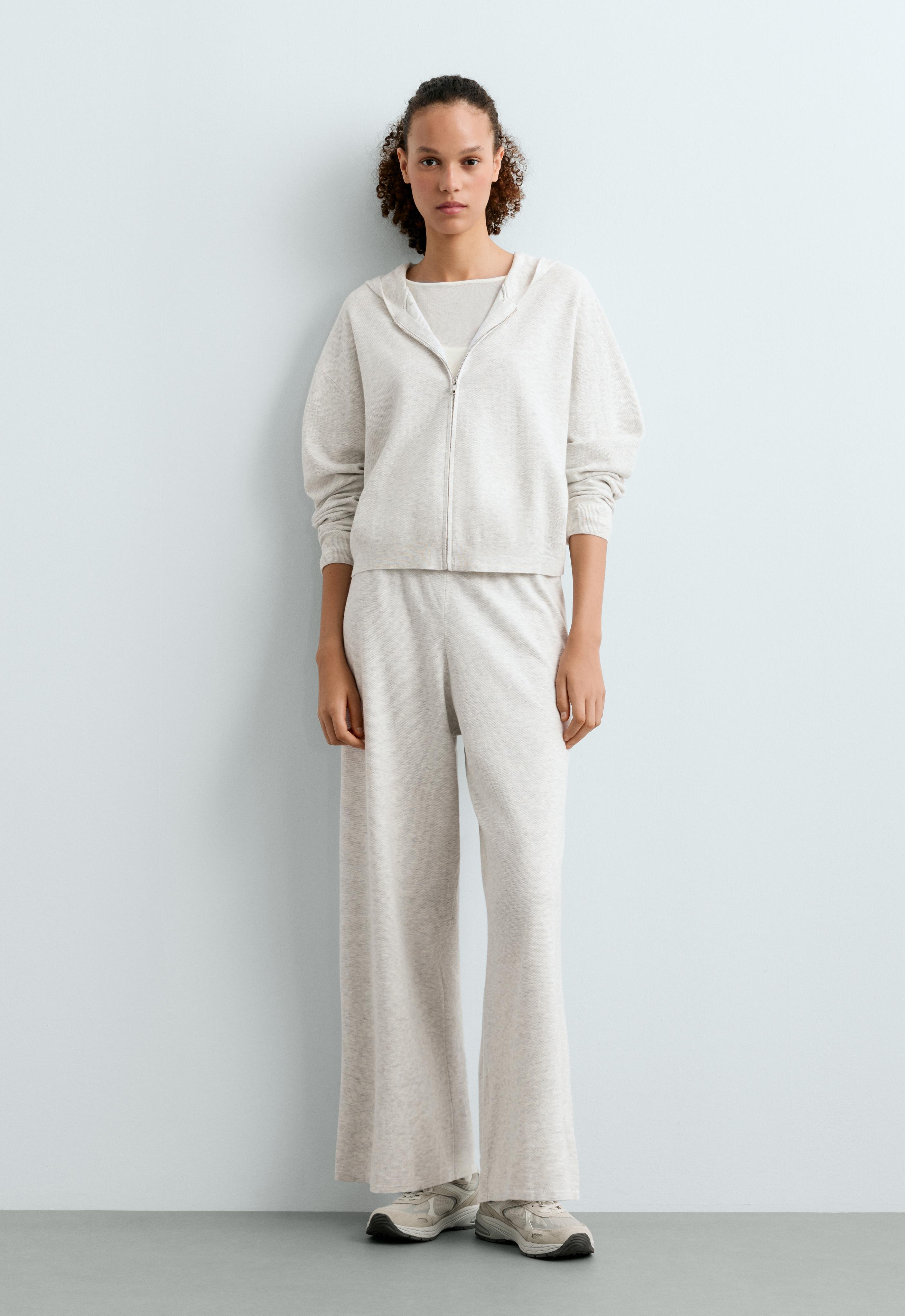 Knit hooded jacket