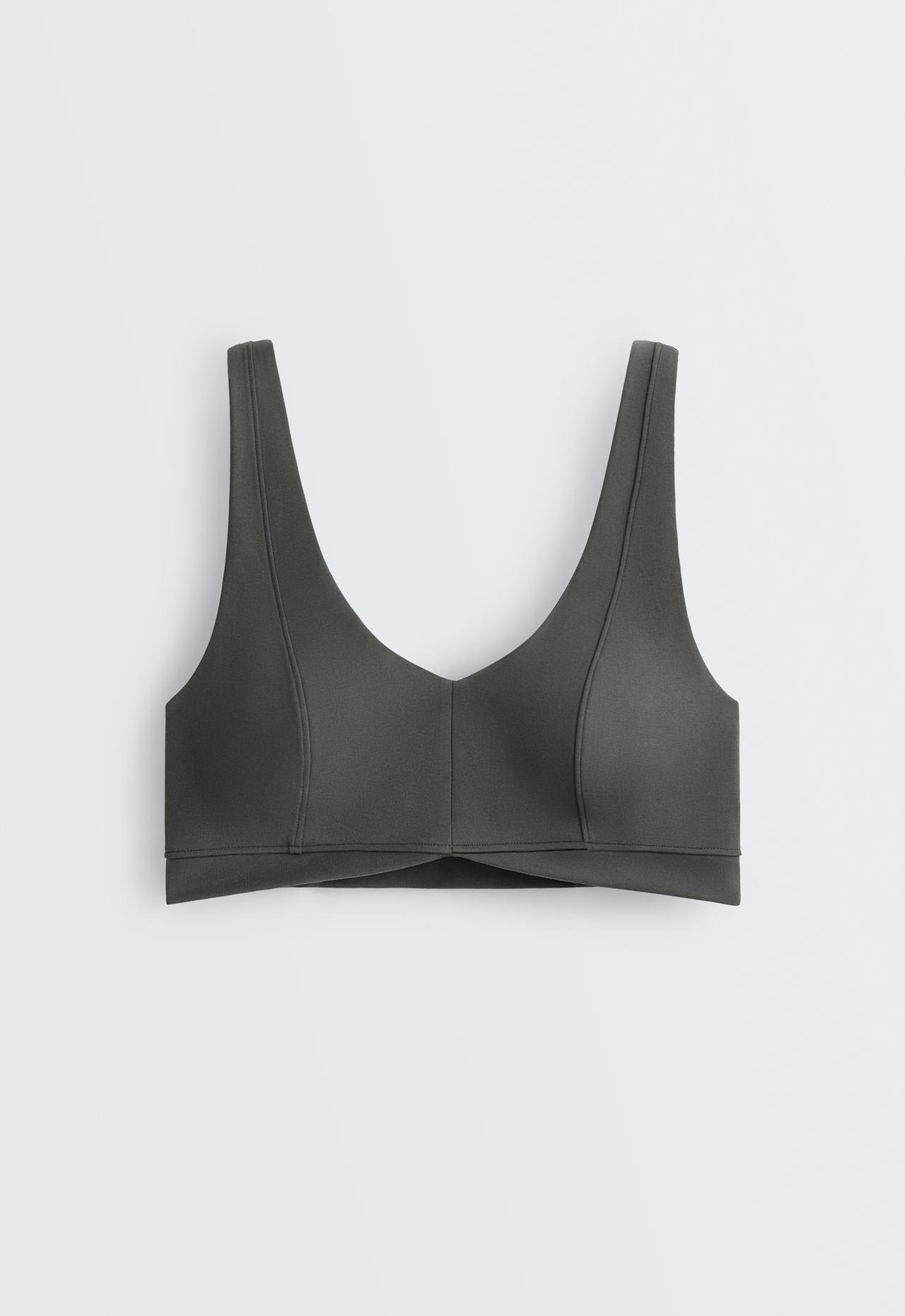 Cotton blend medium-support sports bra — ANTHRACITE GREY