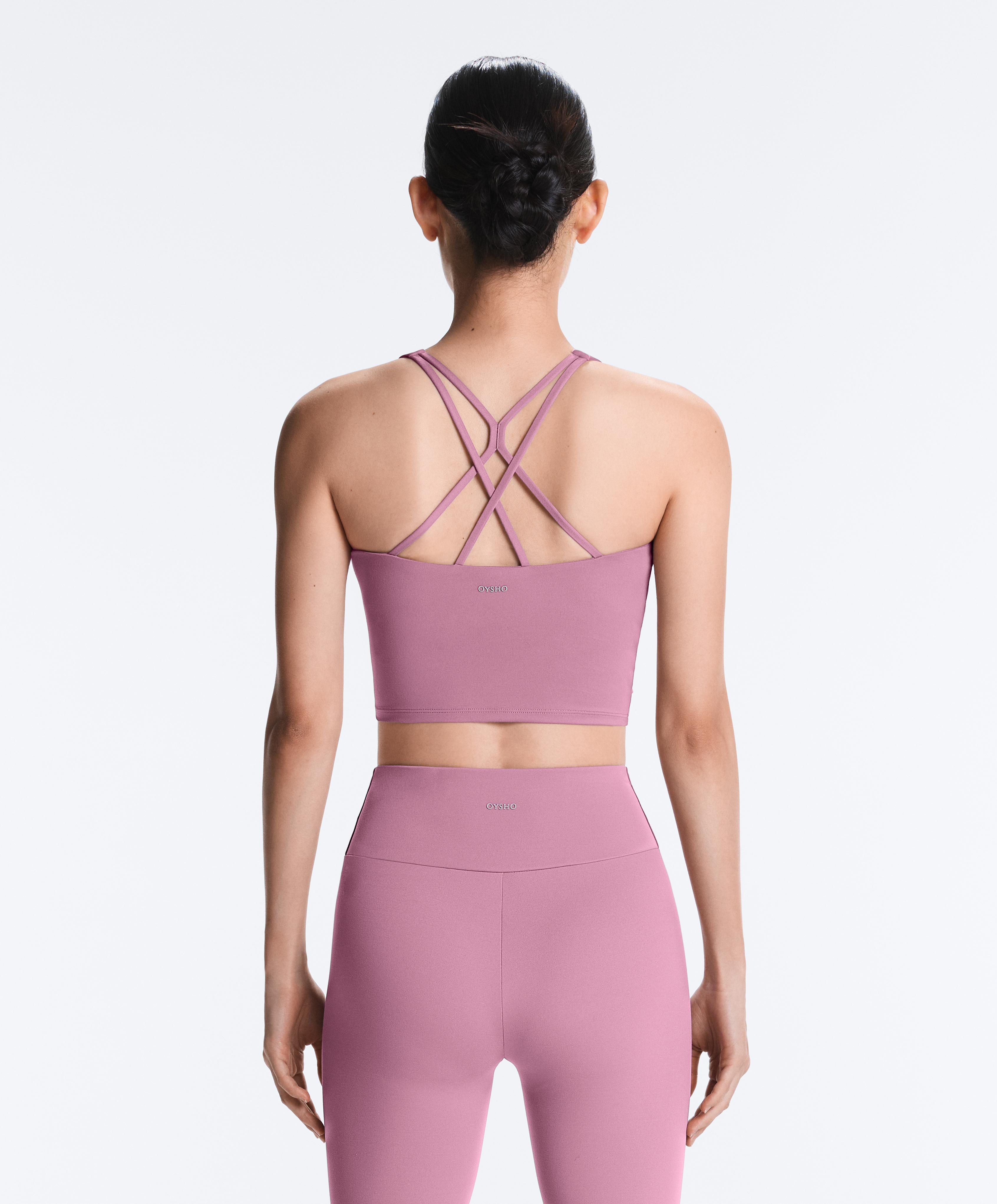 Comfortlux strappy tank top with cups — MAUVE PINK