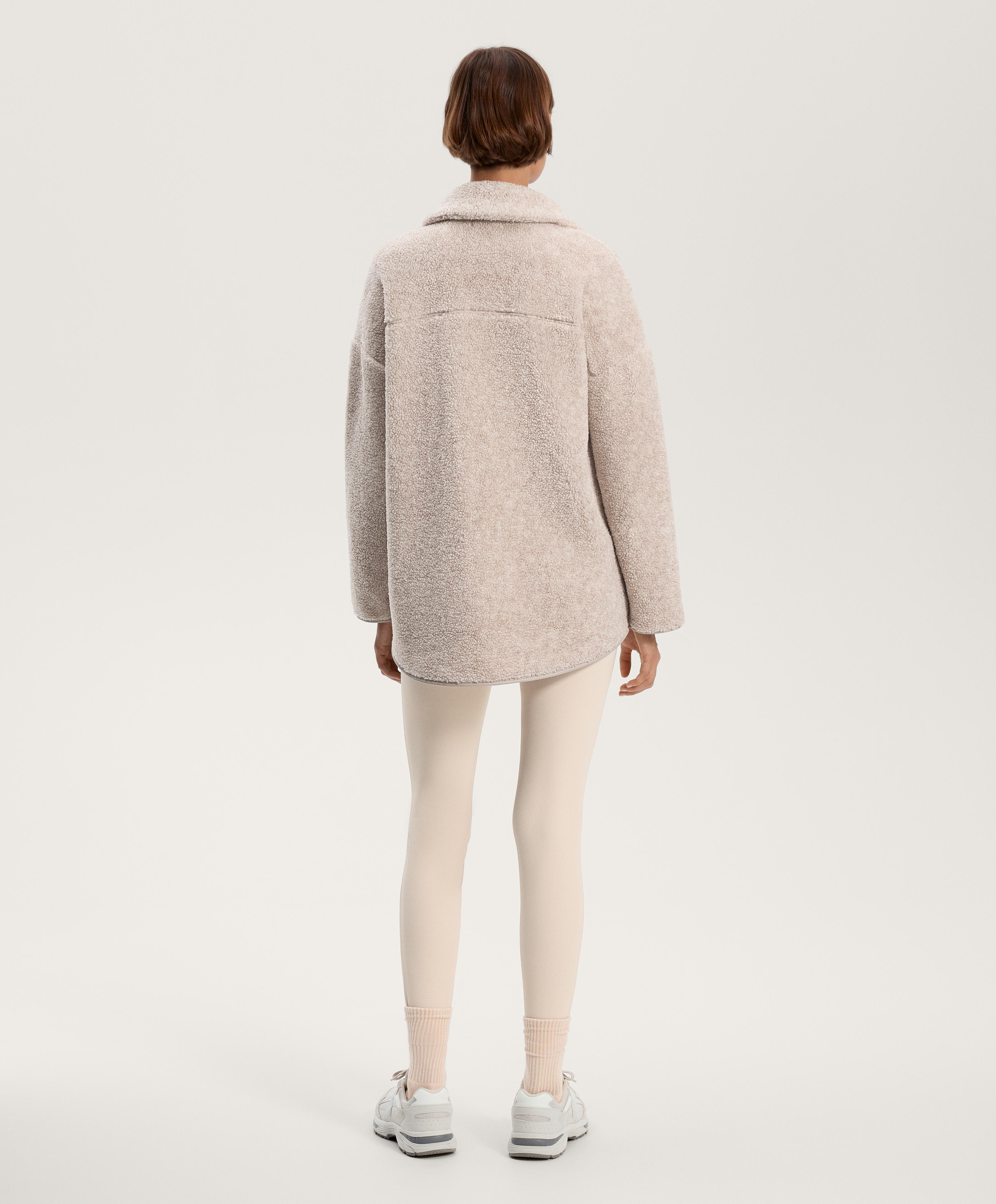 Oversize faux-shearling jacket — PALE ASPHALT