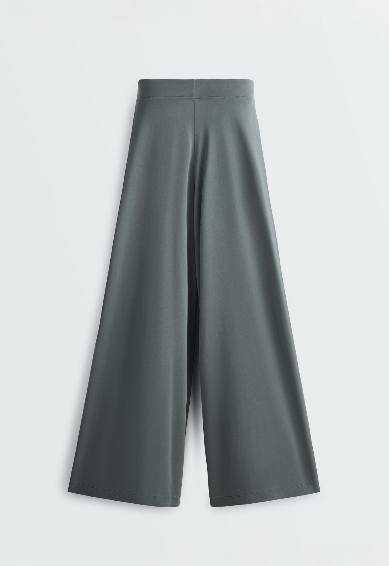 Floaty trousers with pleated modal blend waist — STEEL GREY