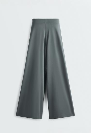 Floaty trousers with pleated modal blend waist — STEEL GREY 9