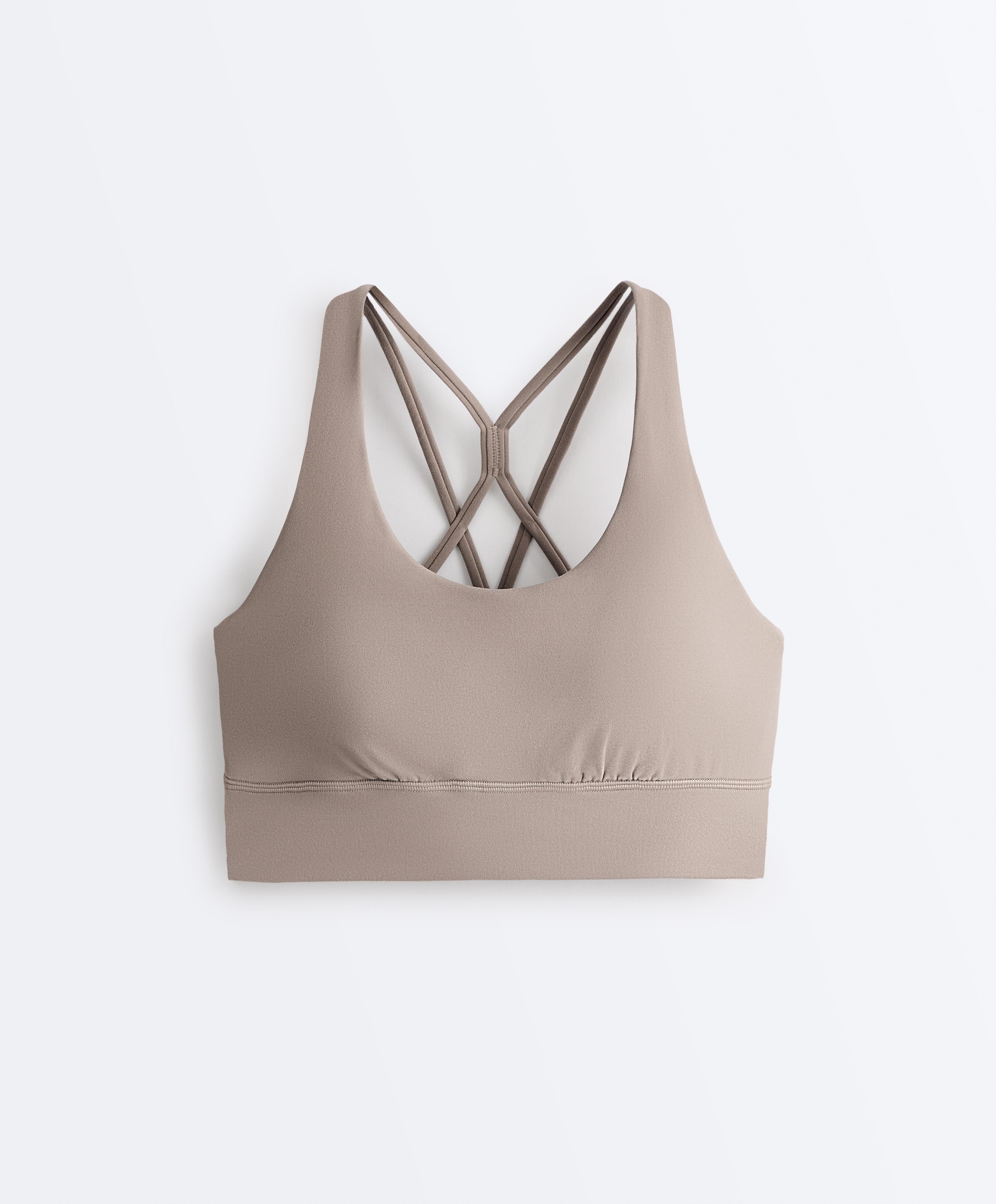 Medium-support Comfortlux sports bra with cups — PALE TAUPE
