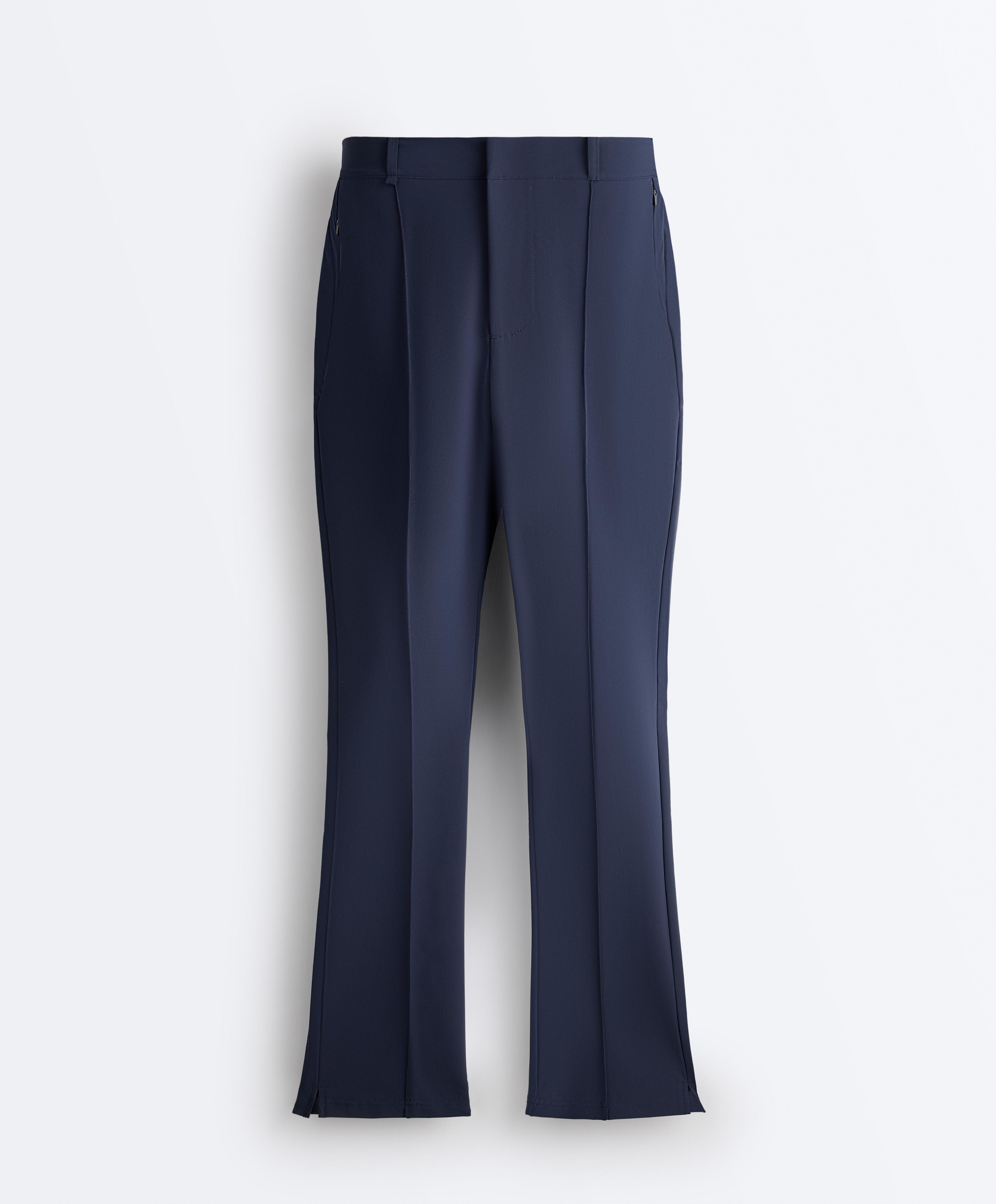 Technical skinny crease trousers — NAVY BLUE