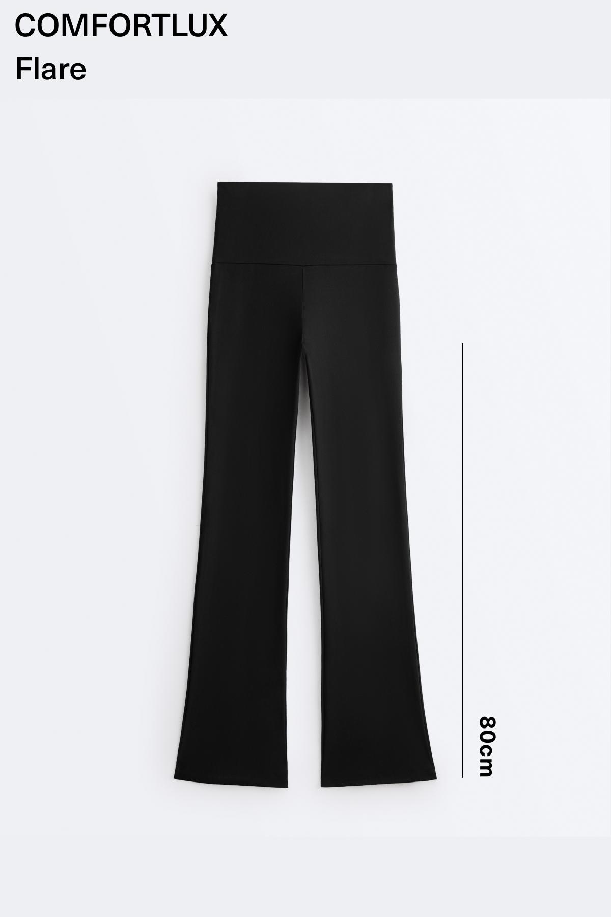 High-rise Comfortlux flare trousers — BLACK