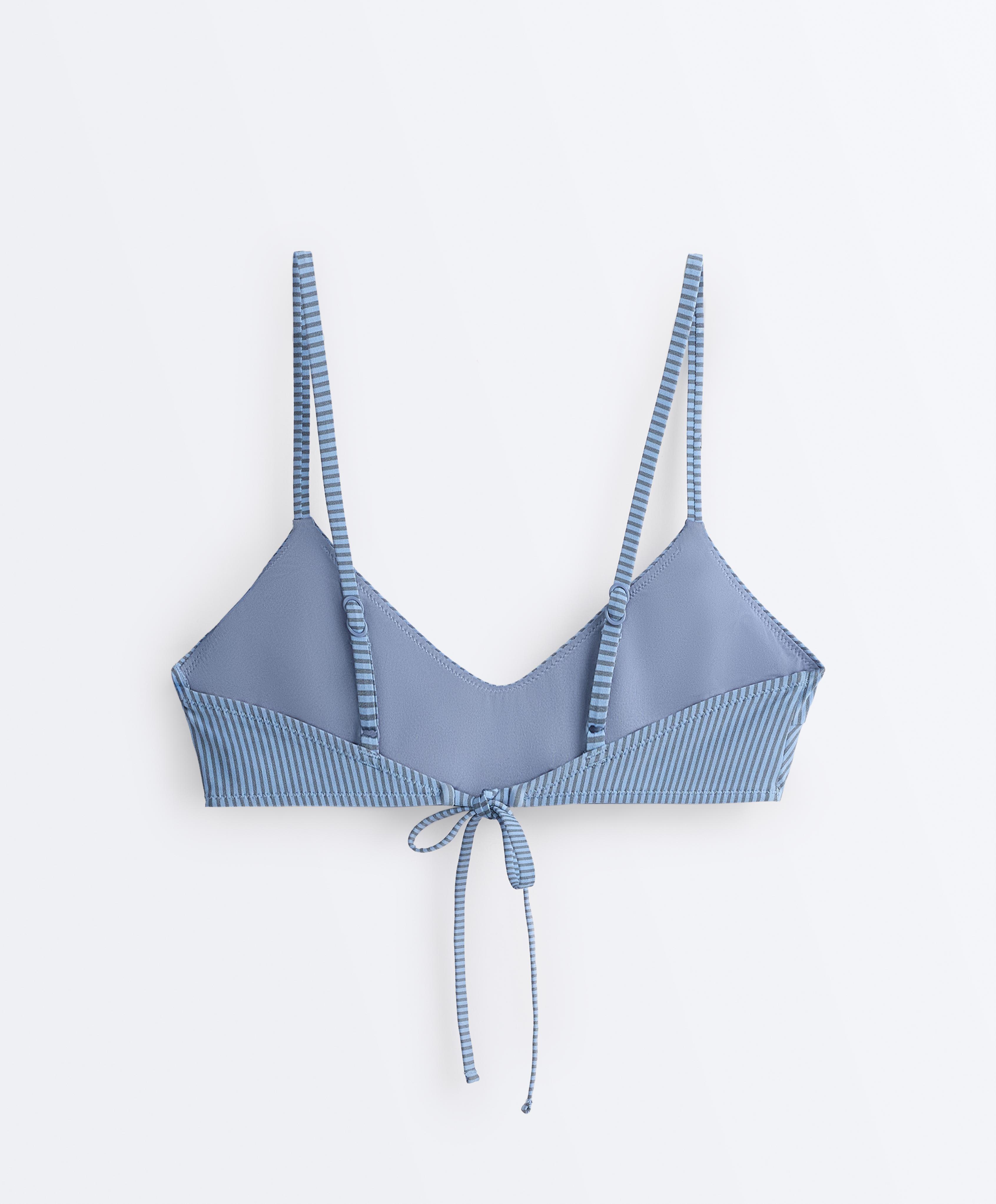 Striped bikini top — SKY BLUE