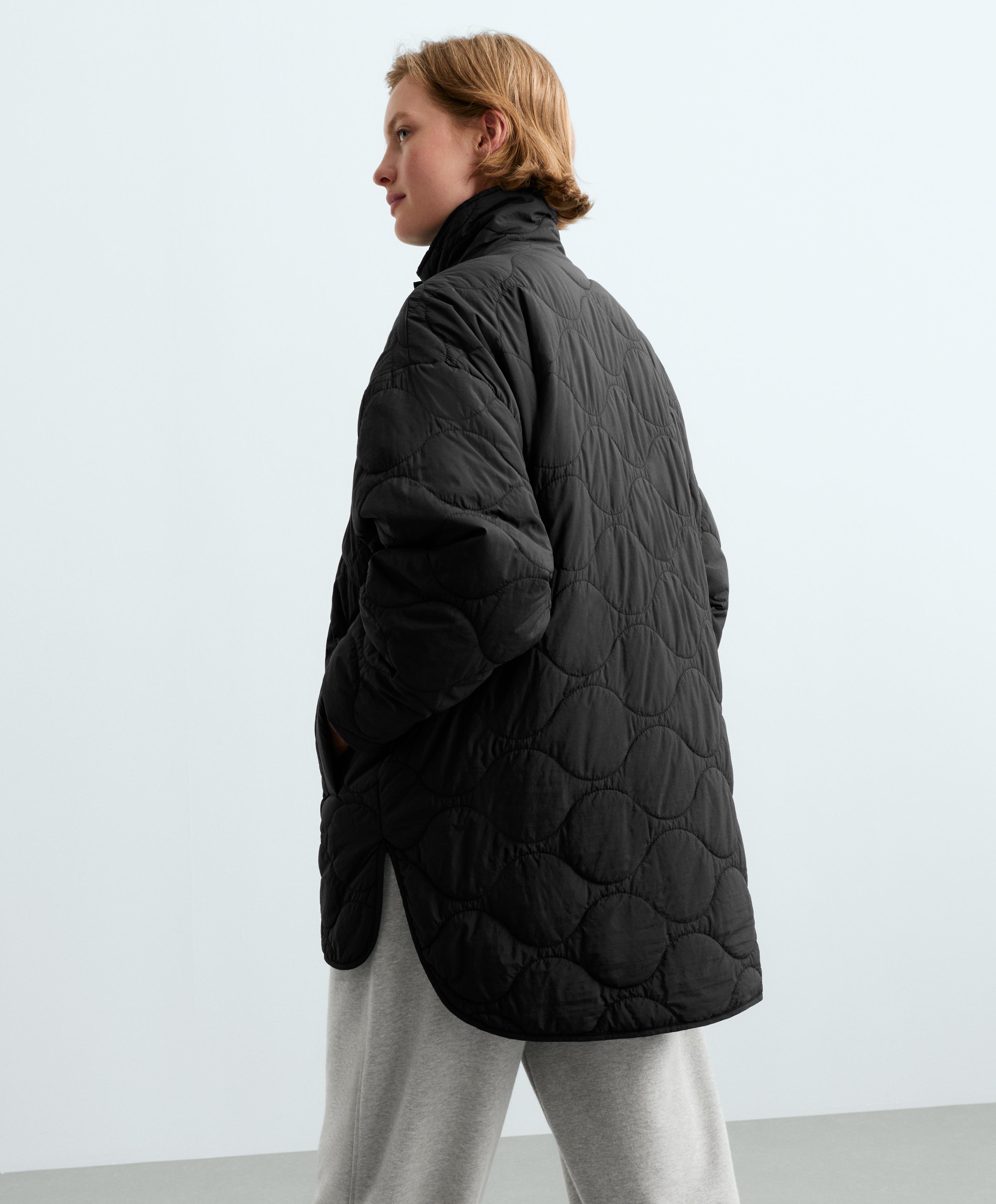 FELLEX® AEROGEL water-repellent padded midi jacket — BLACK
