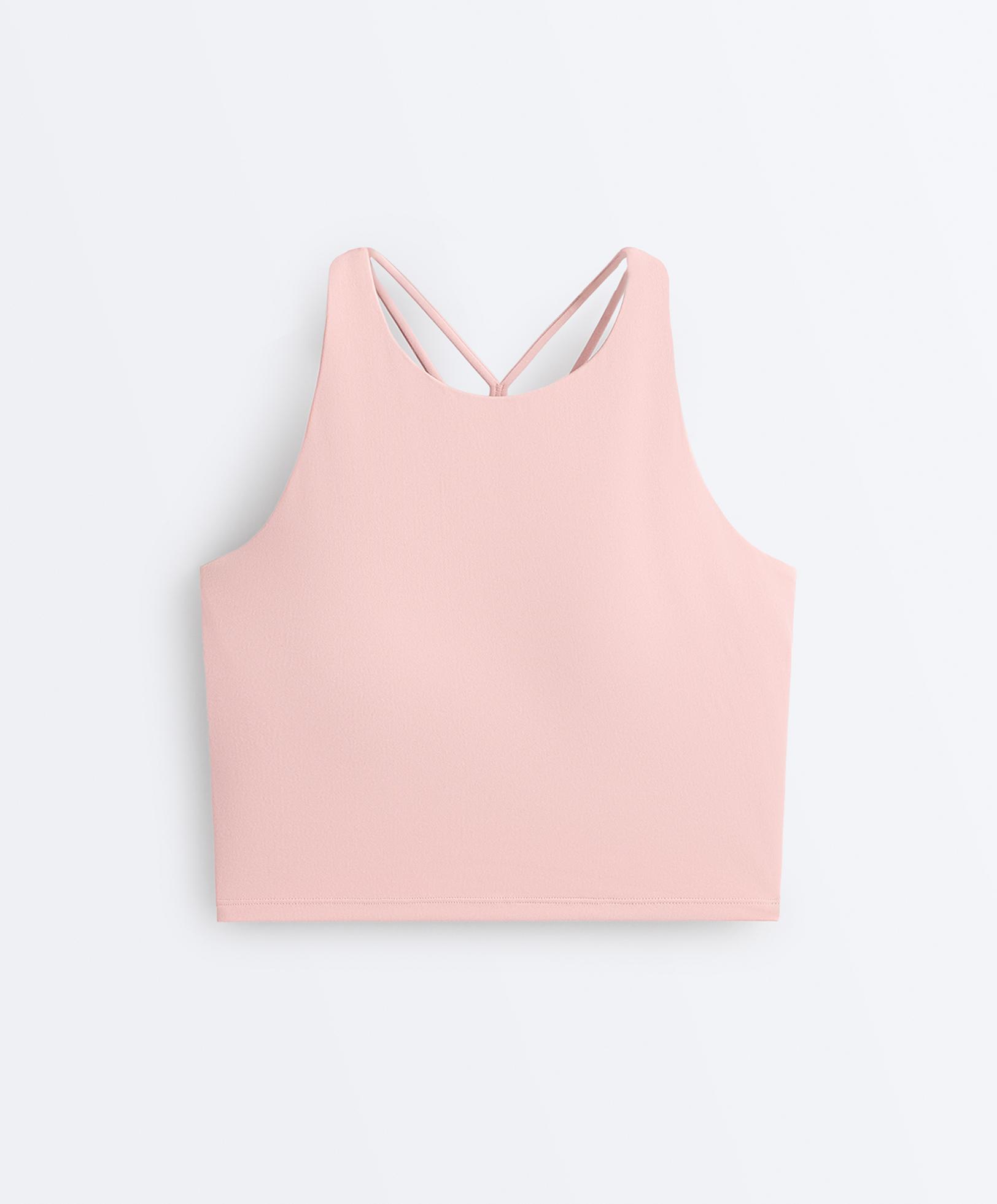 Comfortlux strappy tank top with cups — CLOUD PINK