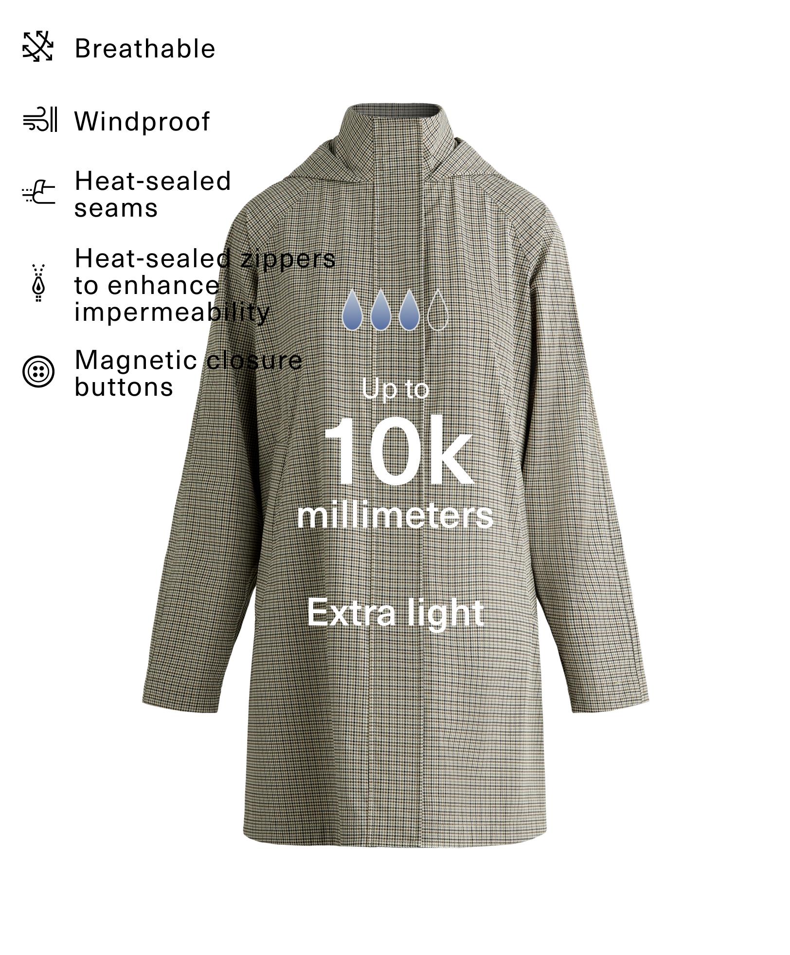 Chamarra capa midi extra ligera impermeable 10k