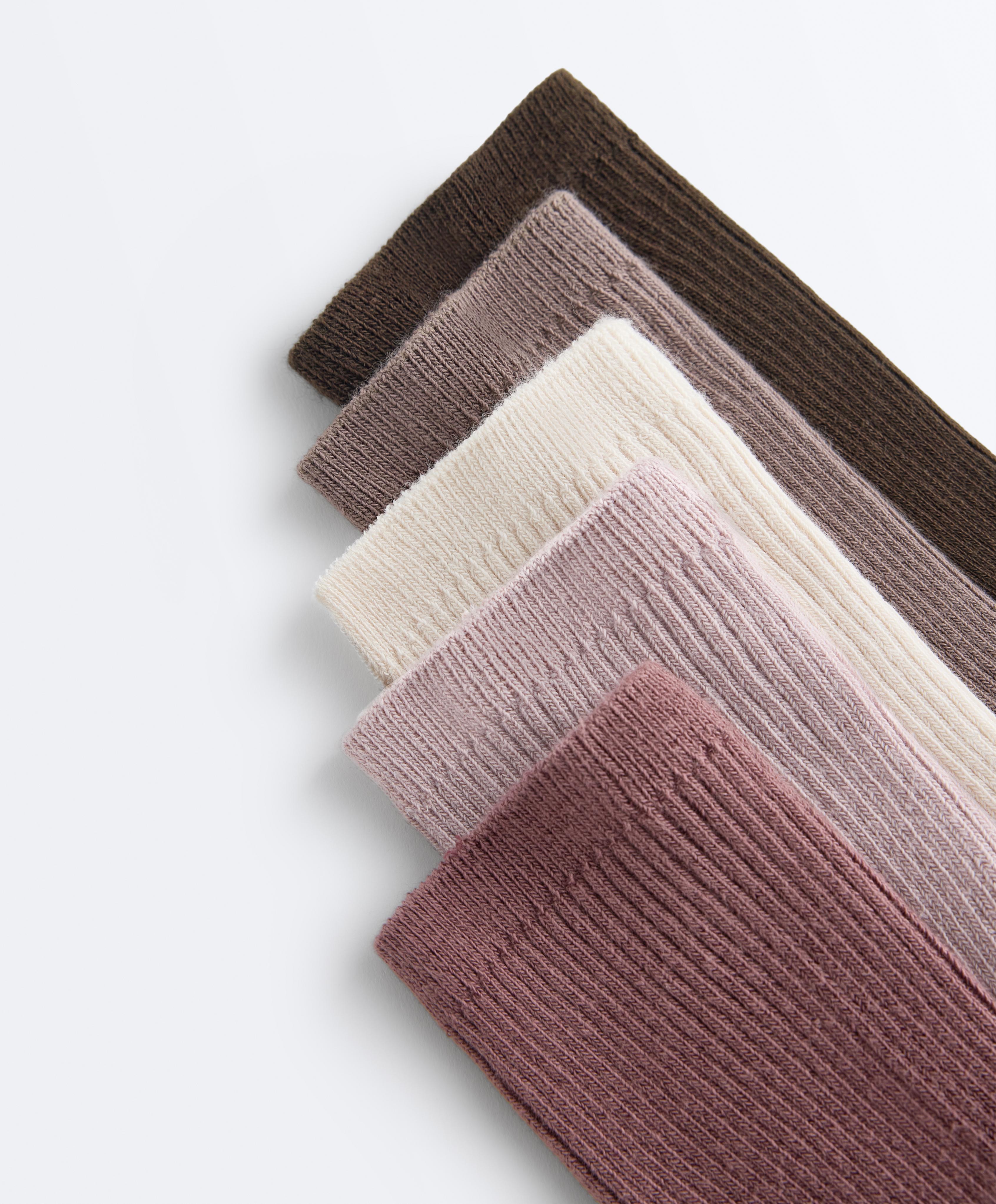 5 pairs of cotton blend classic socks — WASHED ROSE