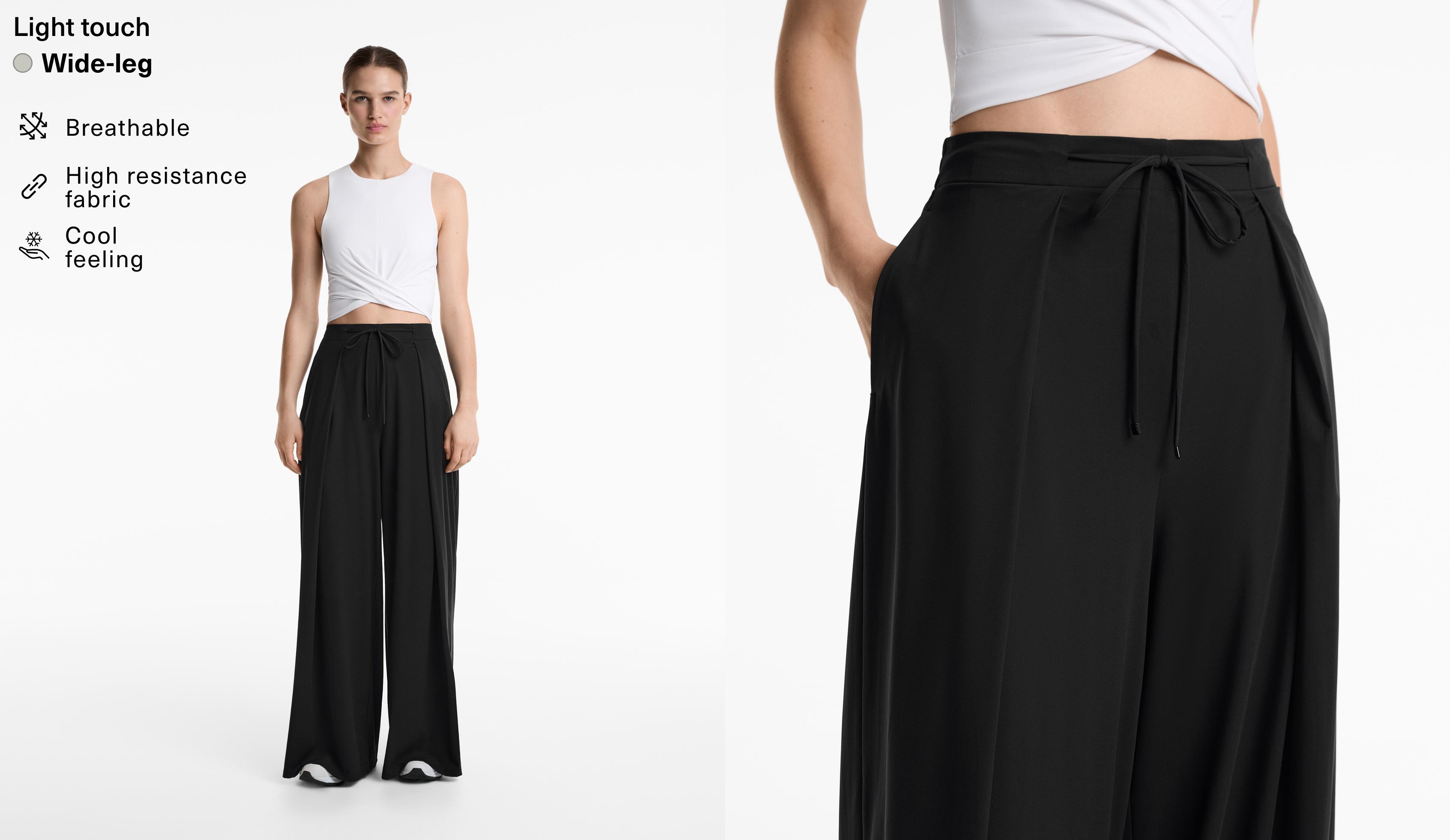 Light Touch pleated wide-leg trousers