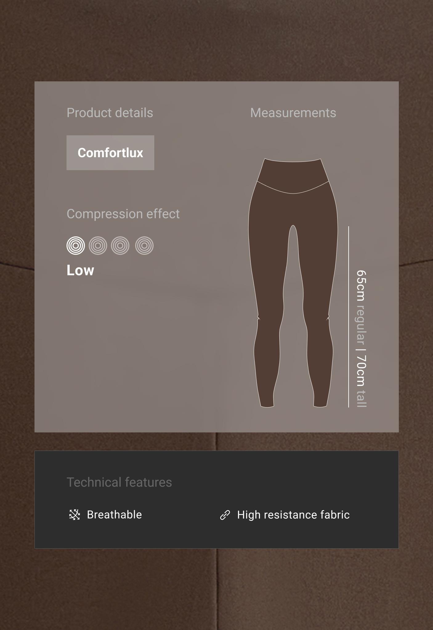Comfortlux high-waisted ankle-length leggings — DARK BROWN