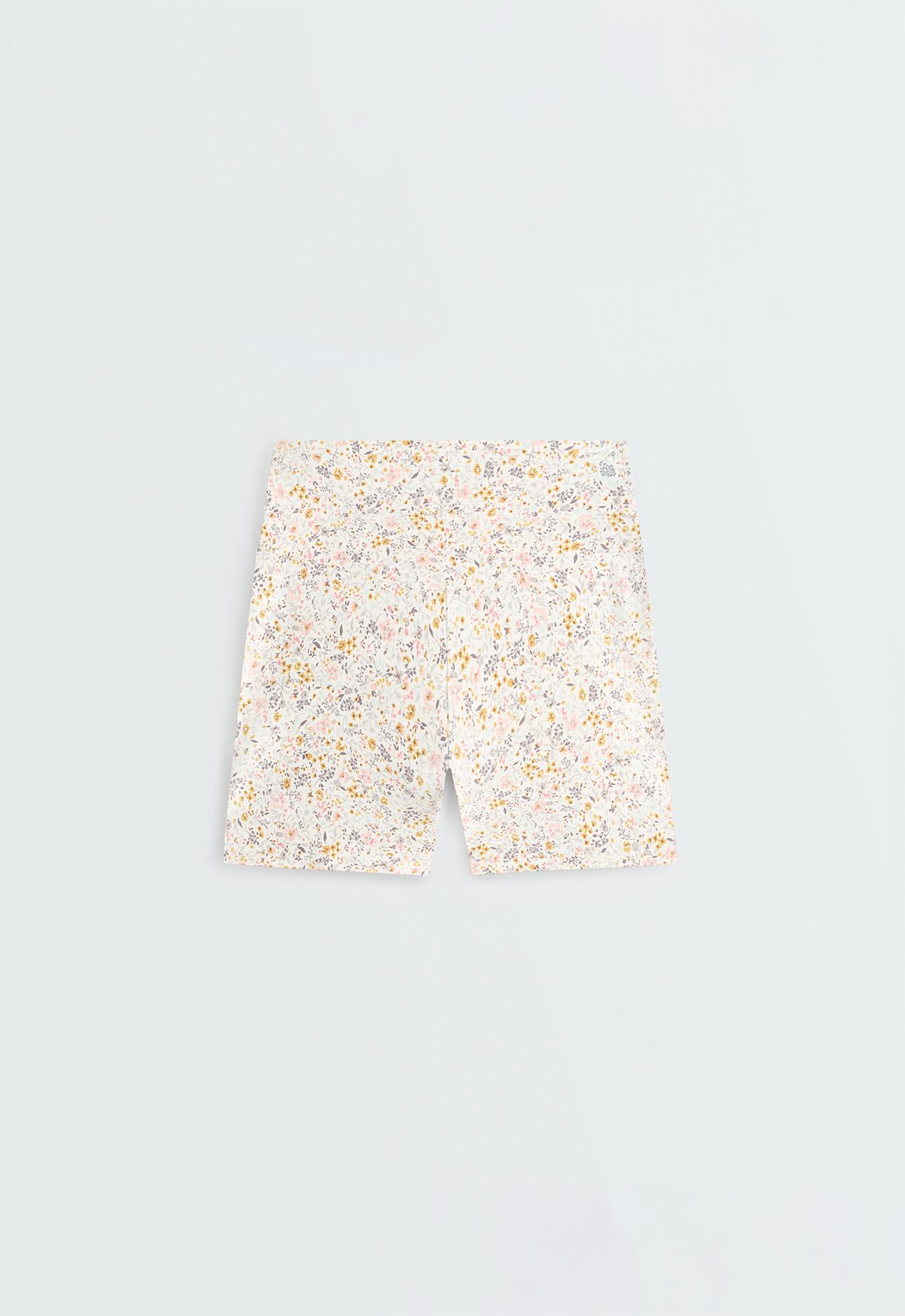 Comfortlux 10cm high-rise floral hot pants — PALE ECRU