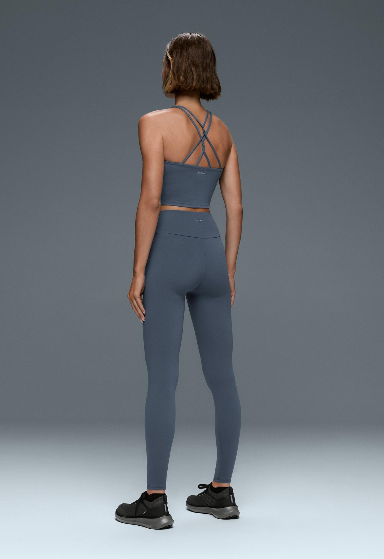 Comfortlux crossed-strap tank top — DARK PETROL BLUE
