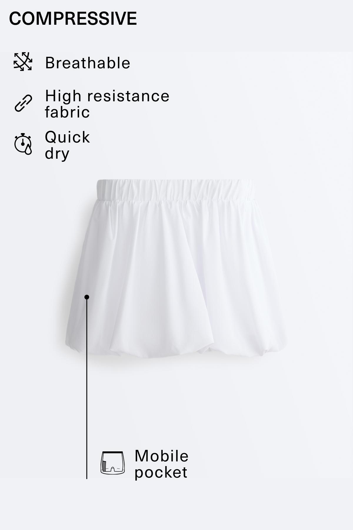 Compressive bubble skirt — WHITE