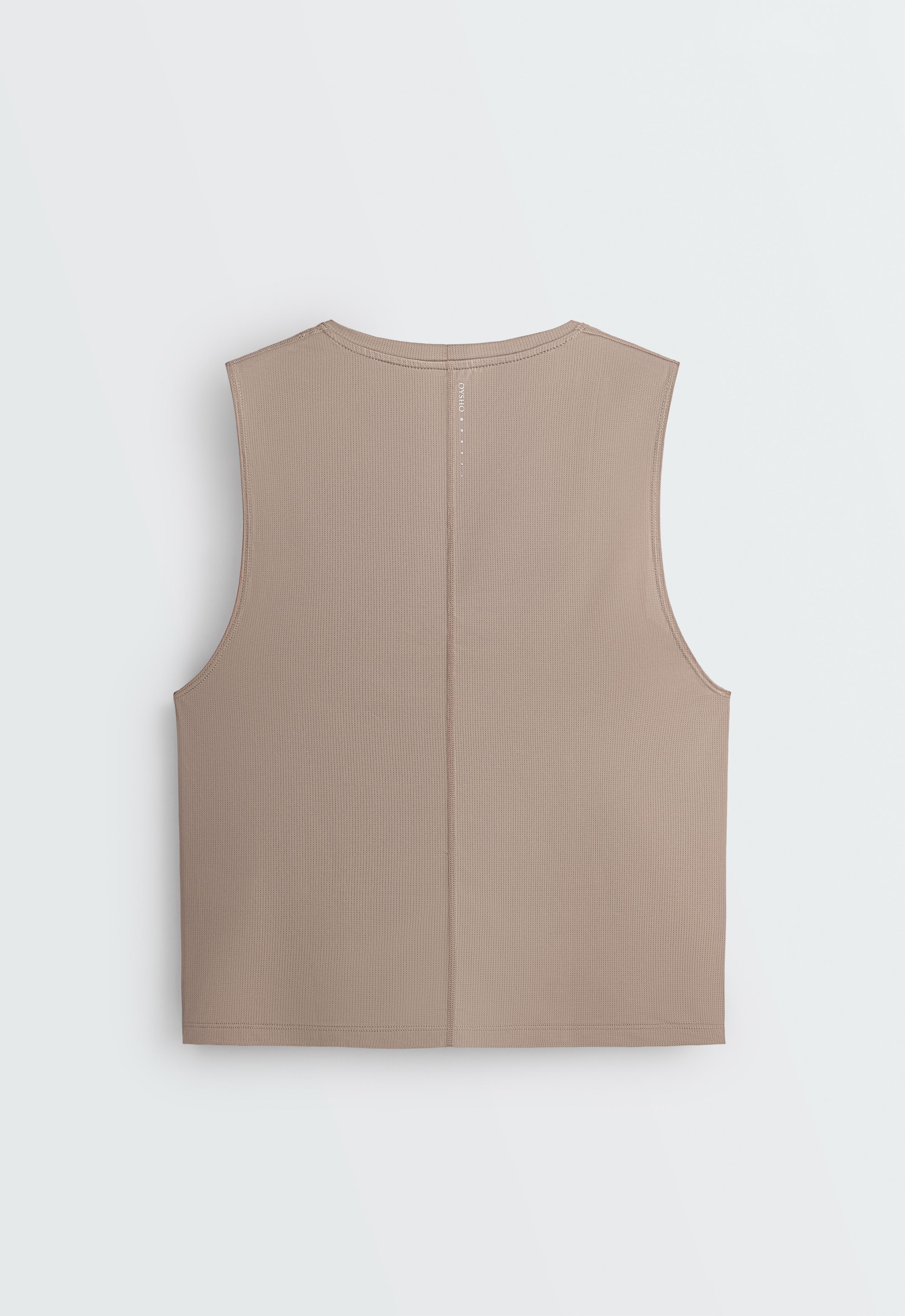 Technical Sleeveless T-shirt — MINK GREY