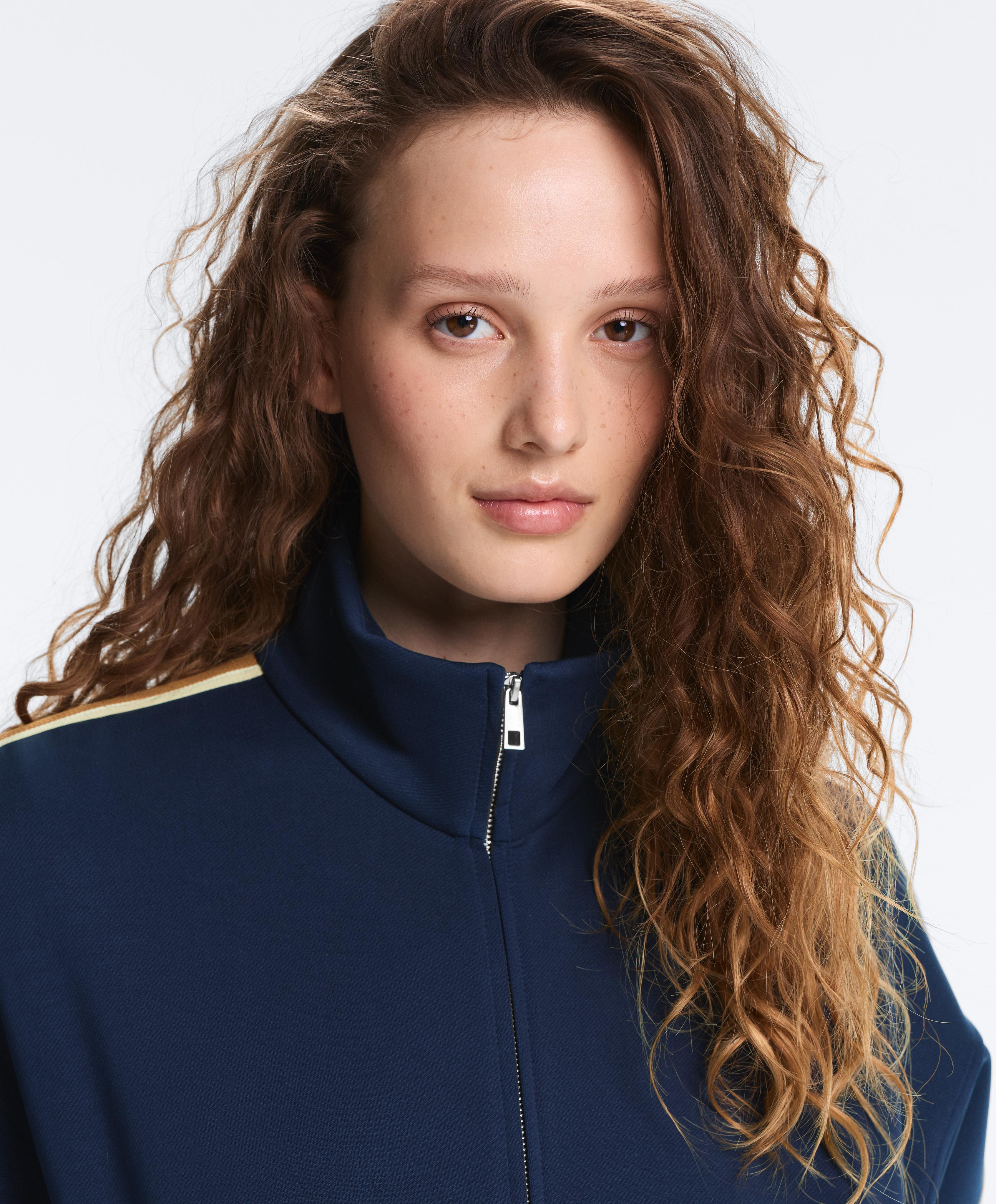 Twill jacket with side stripe — NAVY BLUE