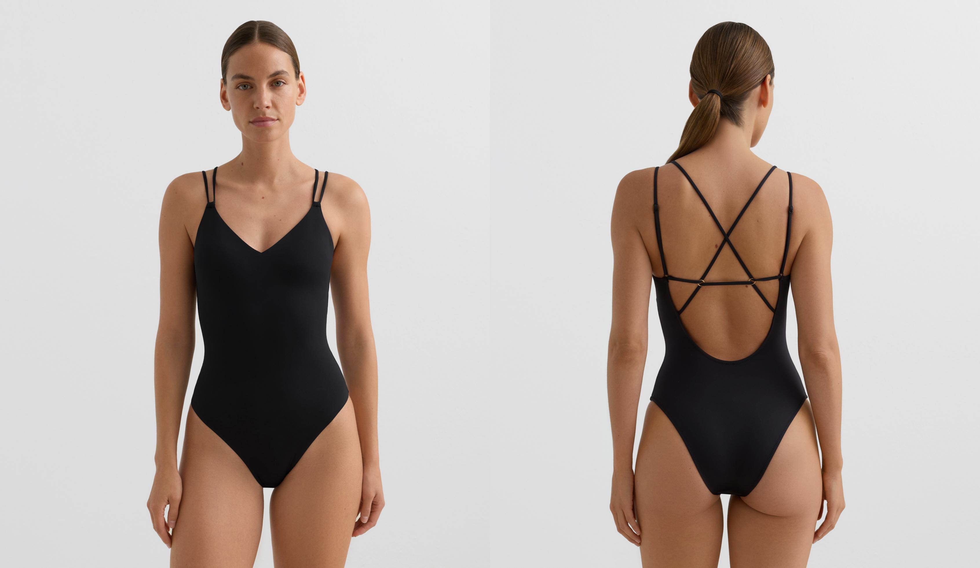 ЕДНОДЕЛЕН КОСТИМ ЗА КАПЕЊЕ СО ВВКРСТЕНИ ПРЕРАМКИ