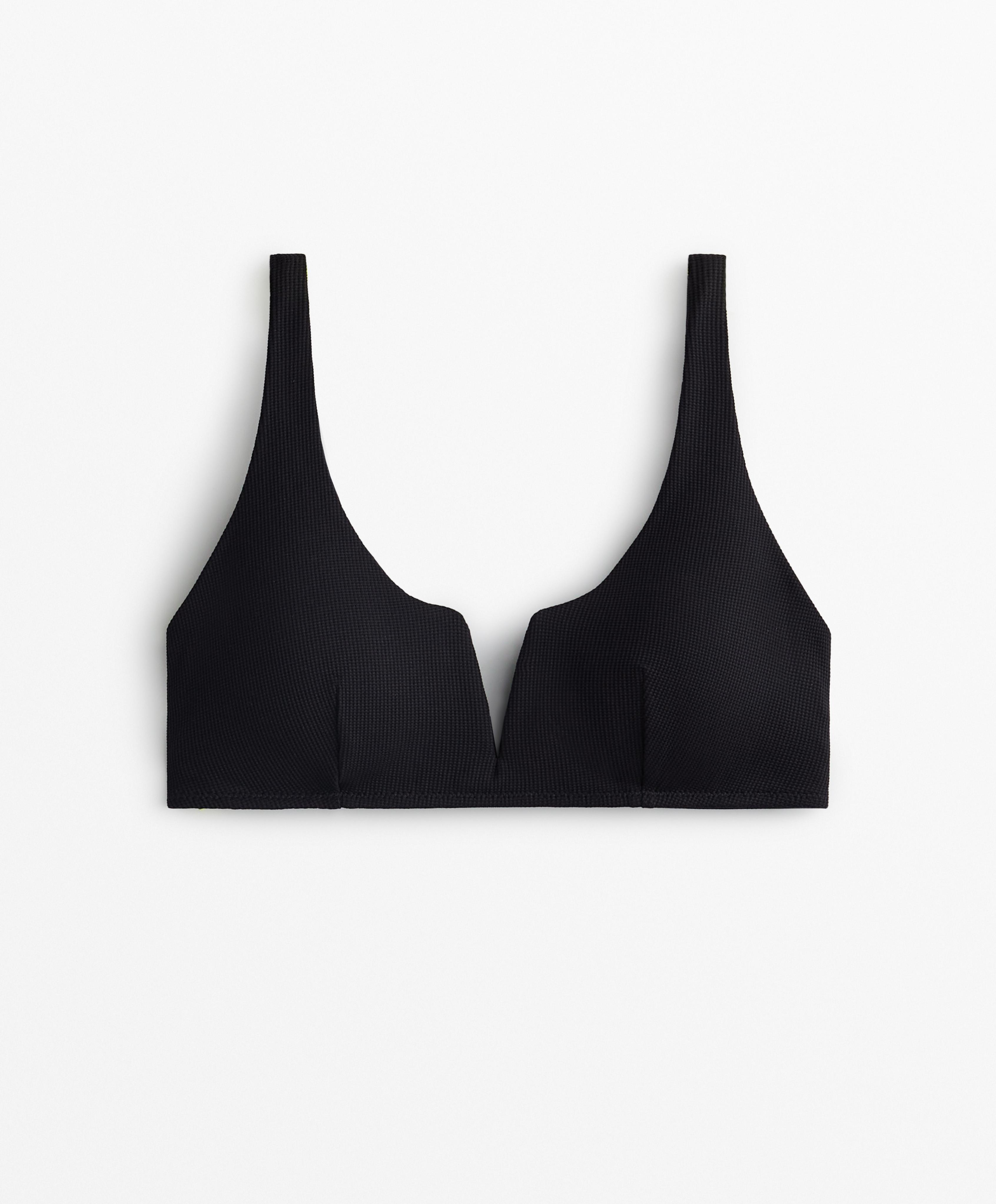 Piqué halterneck bikini top