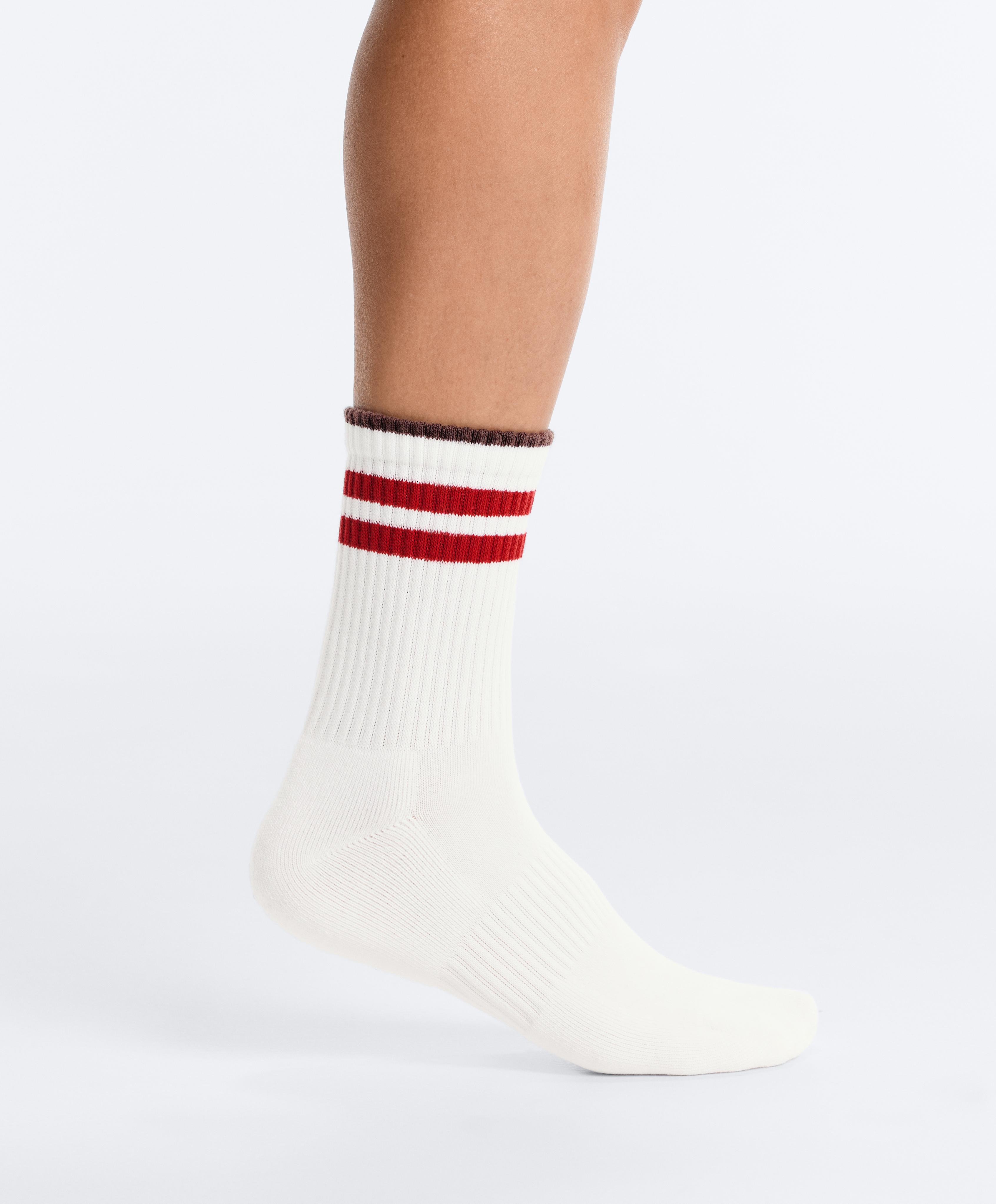 3 pairs of classic cotton blend sports socks — CHOCOLATE