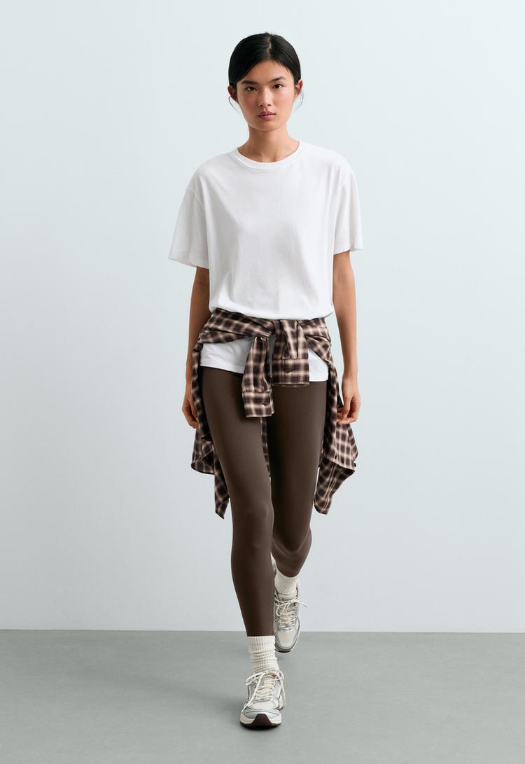 Oversize cotton blend short-sleeved T-shirt — WHITE 