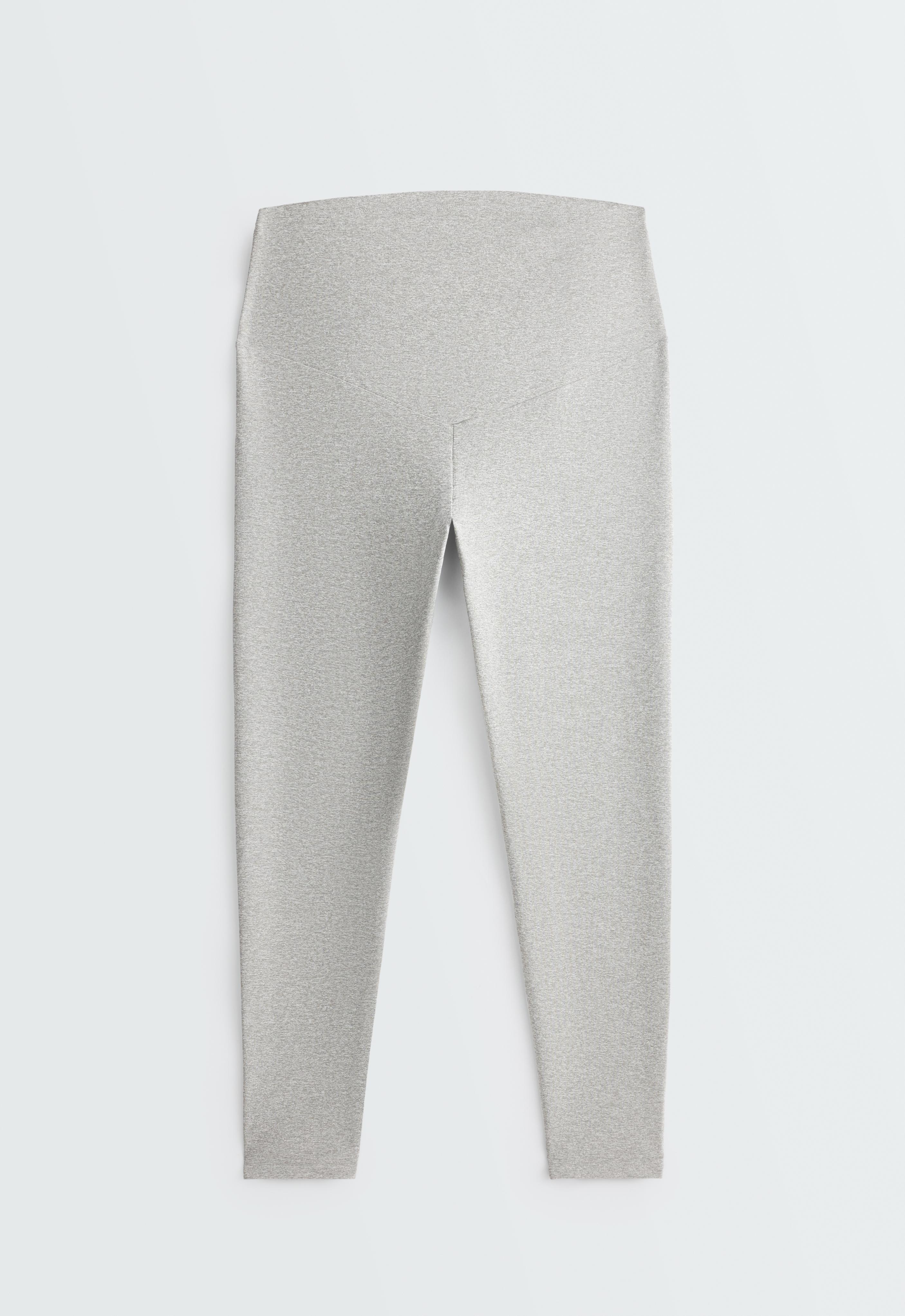 Comfortlux 65cm heathered maternity leggings — PALE GREY