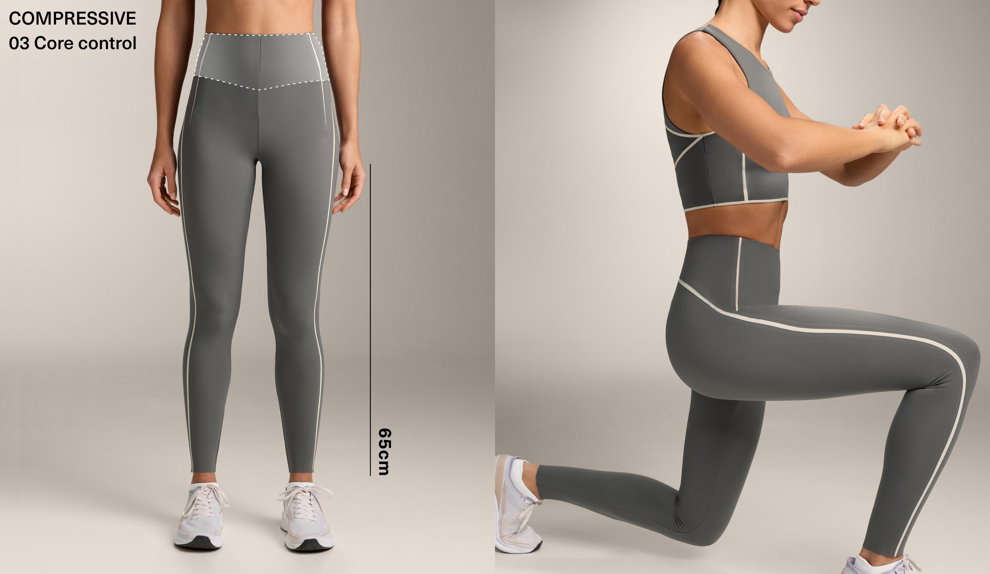 High-rise Compressive core-control retro 65cm ankle-length leggings