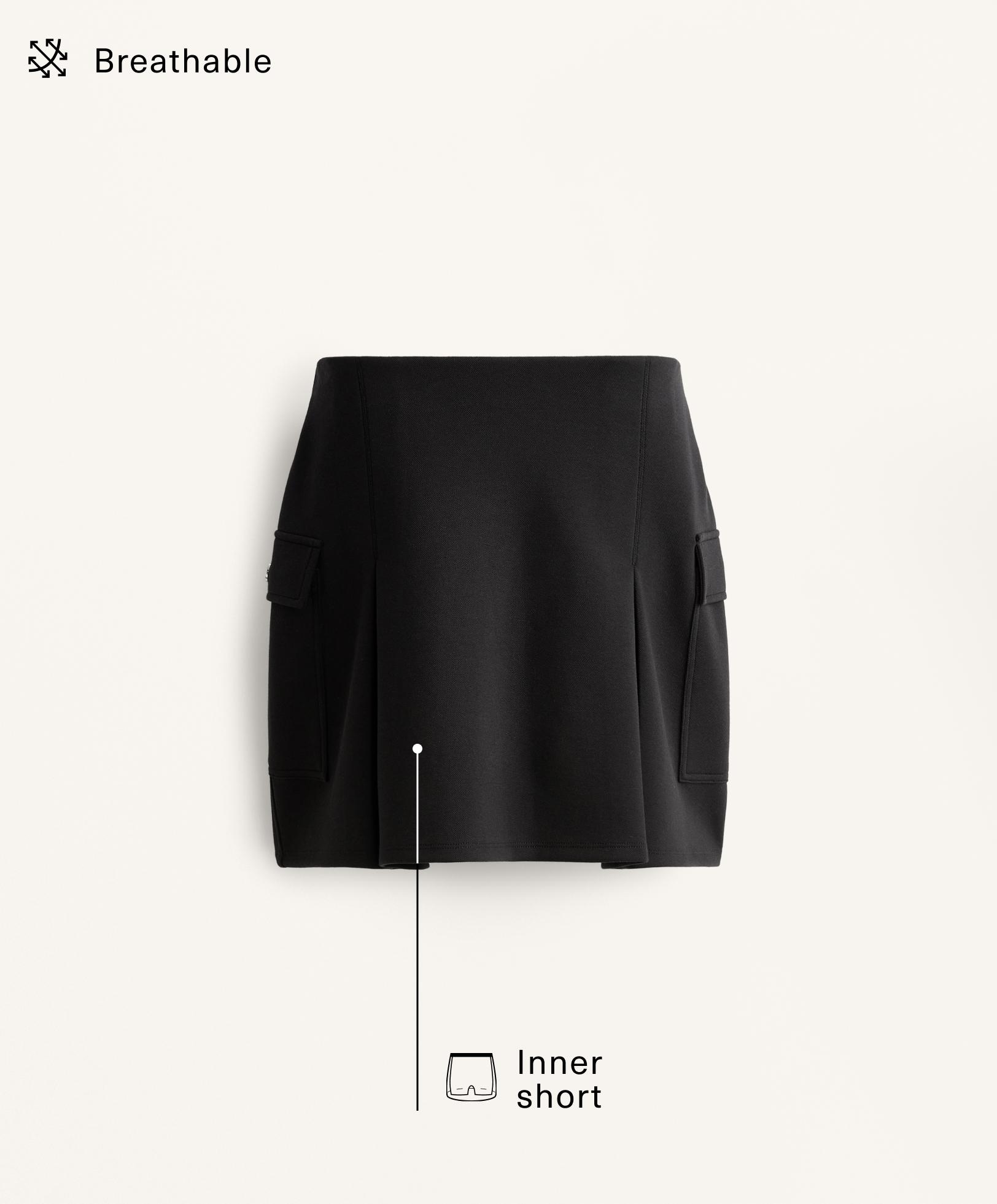 Piqué cargo skirt