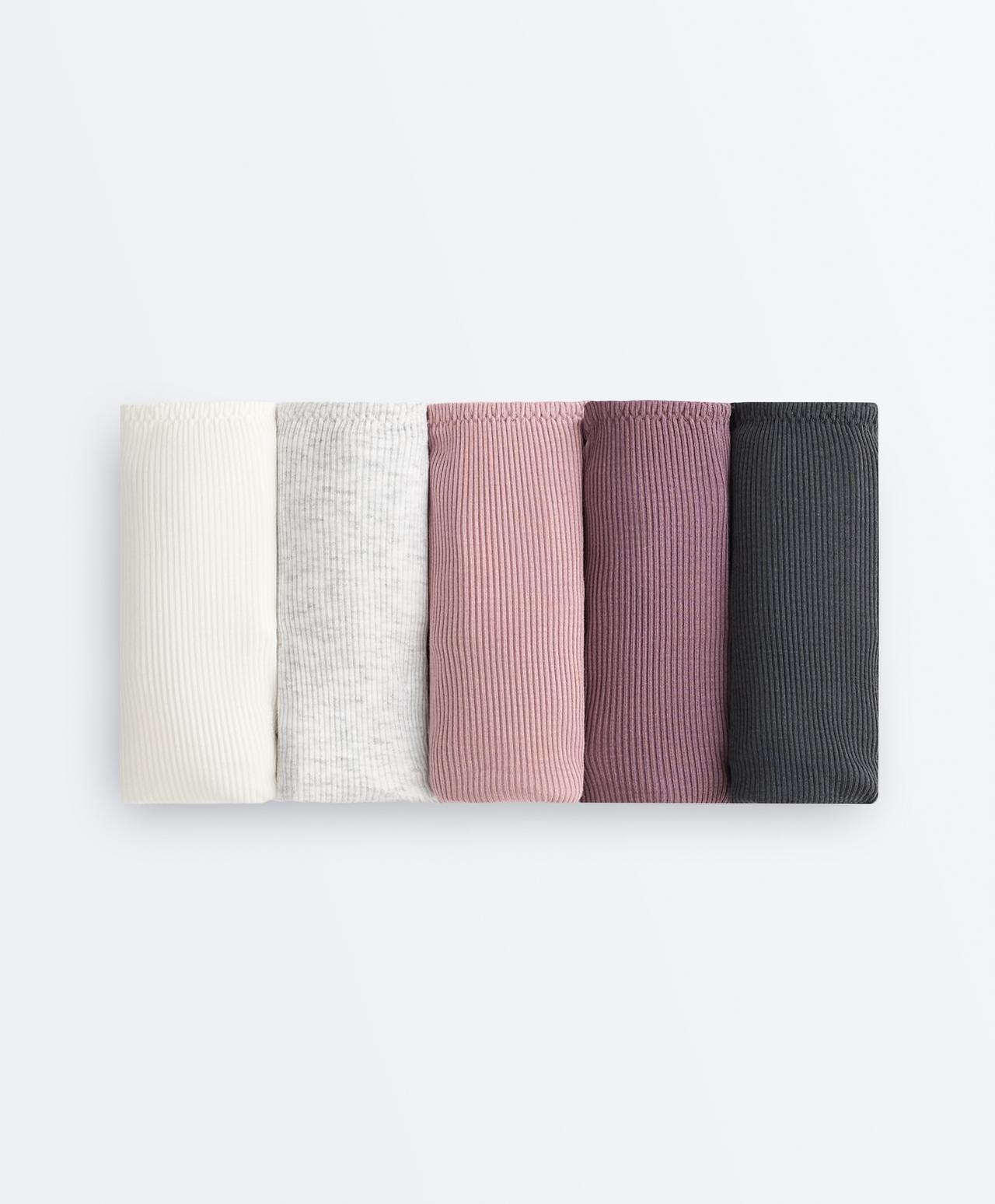 5 rib cotton classic briefs — DUSTY MAUVE
