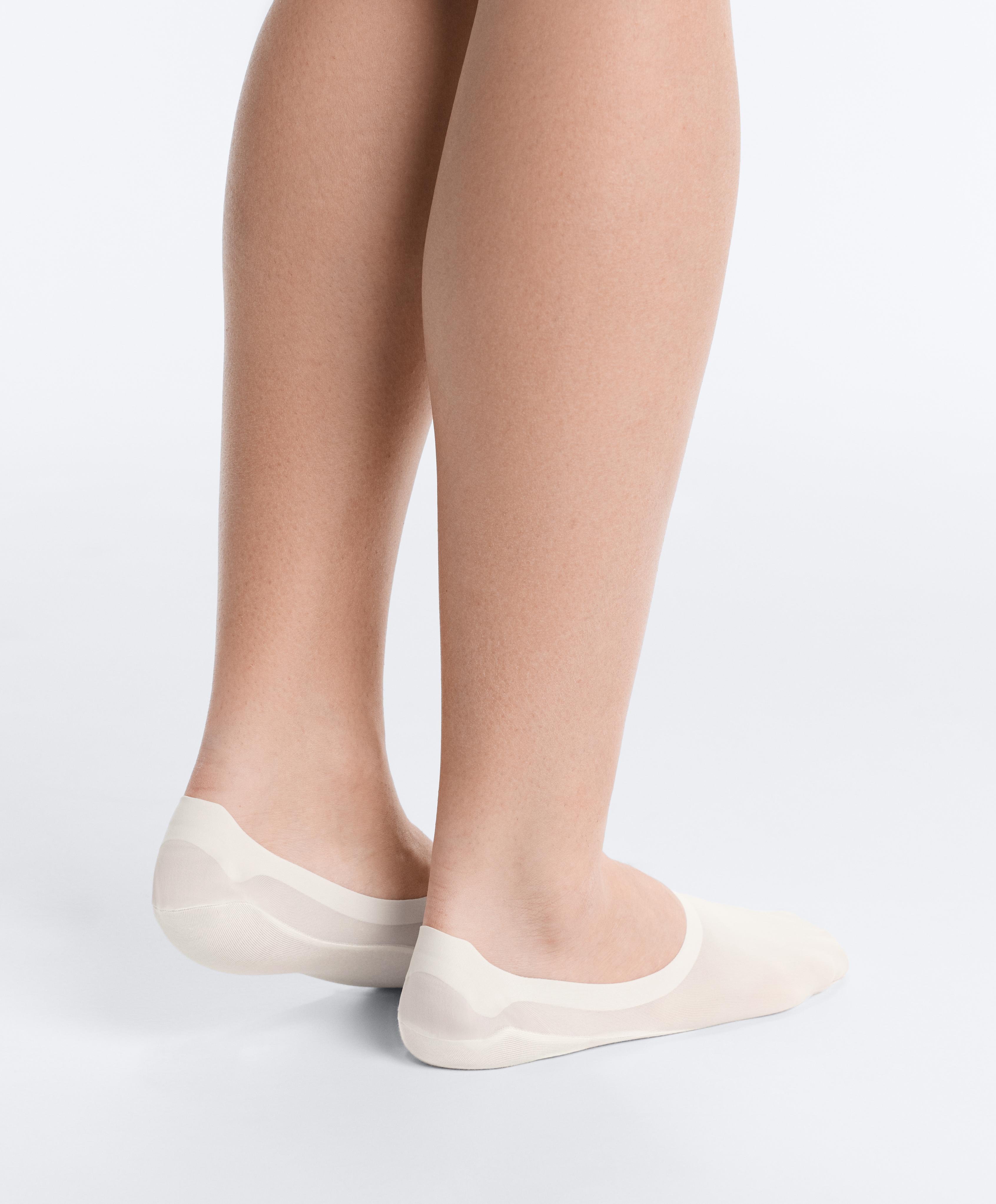 2 pairs of high-cut invisible microfibre socks — MOCHA