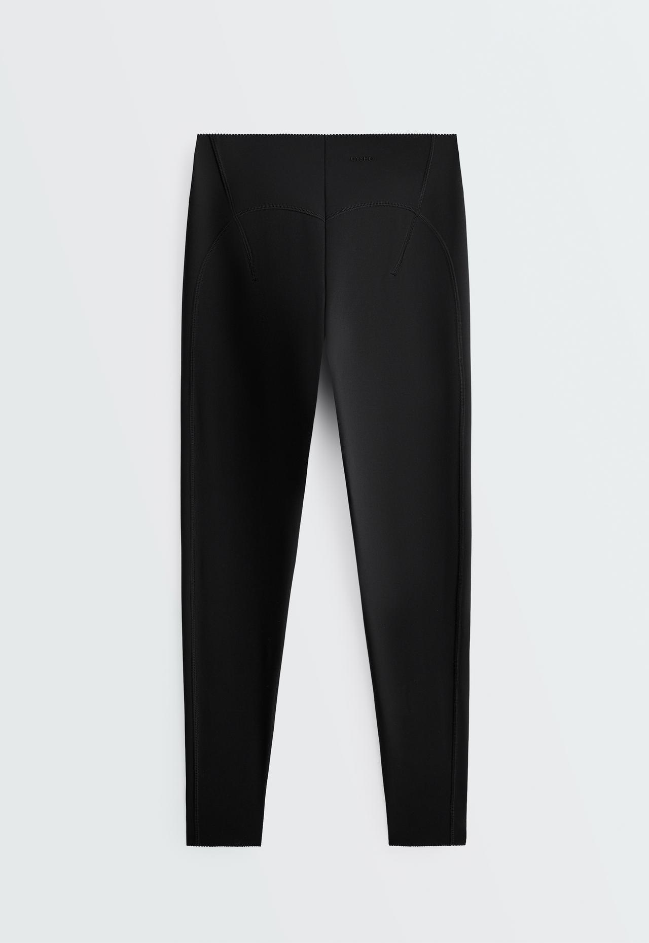 Compressive raise up high-rise ankle-length leggings — BLACK