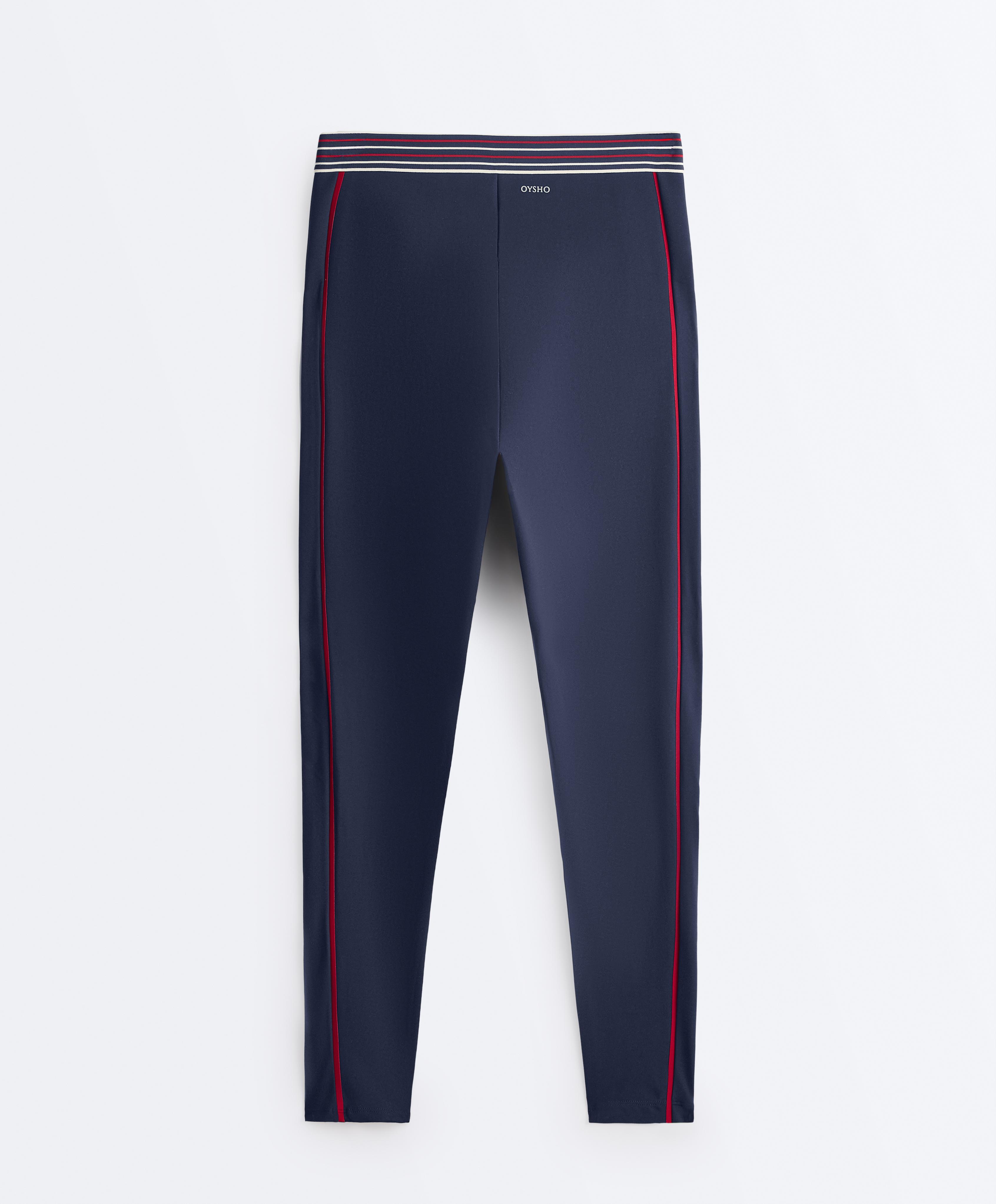 High-rise Compressive core control 65 cm ankle-length leggings — NAVY BLUE