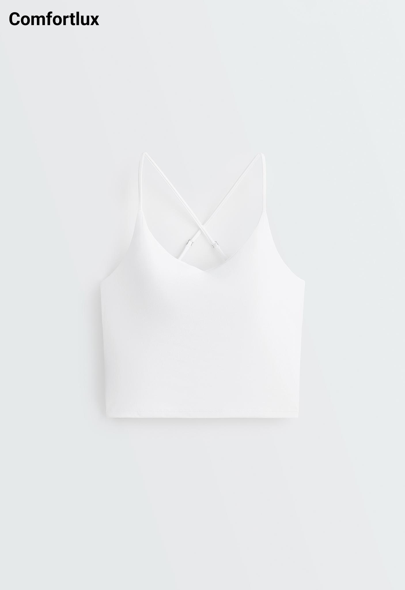 Comfortlux tank top with adjustable straps — WHITE 