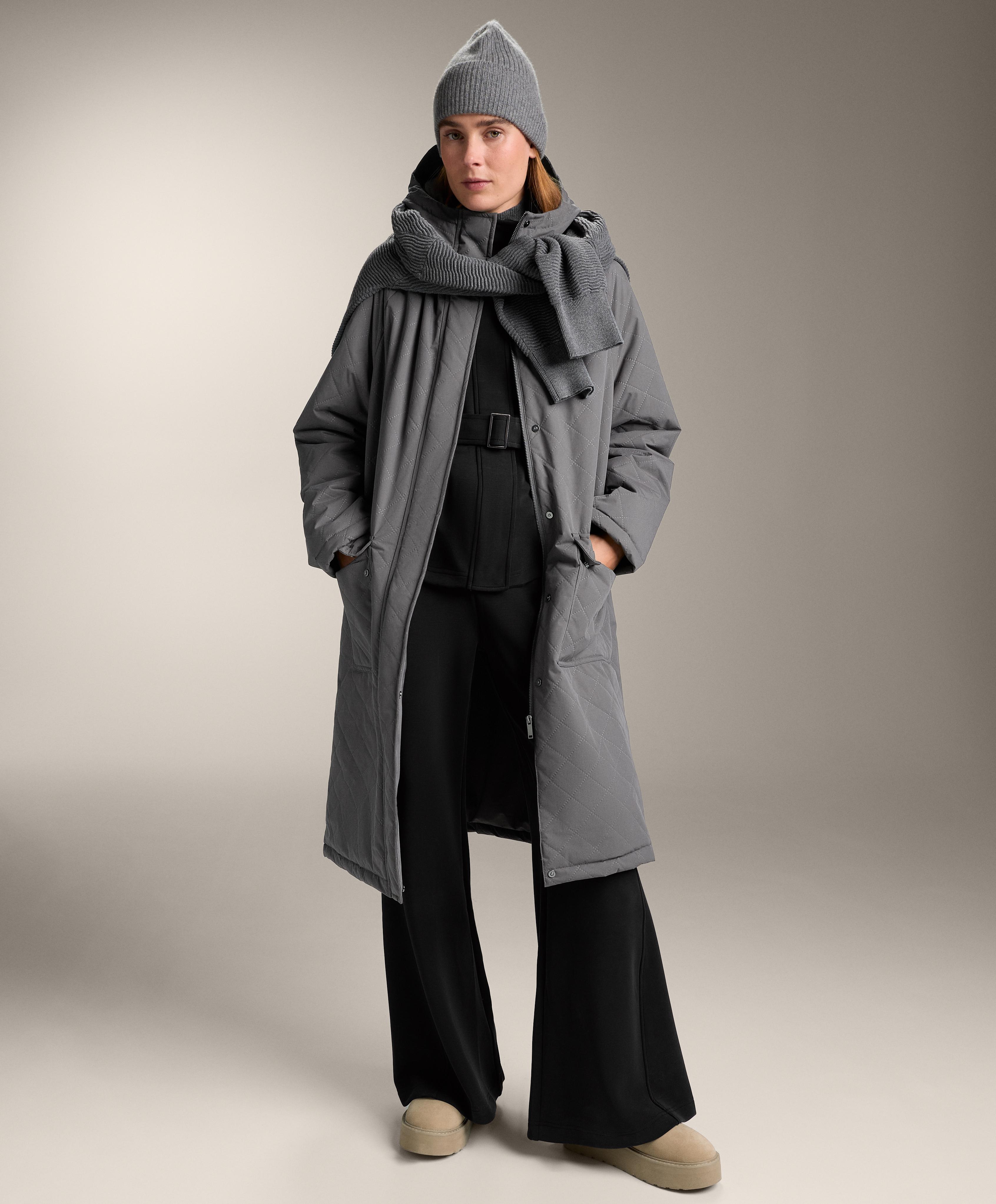 Super high-rise flare trousers with brushed modal — BLACK