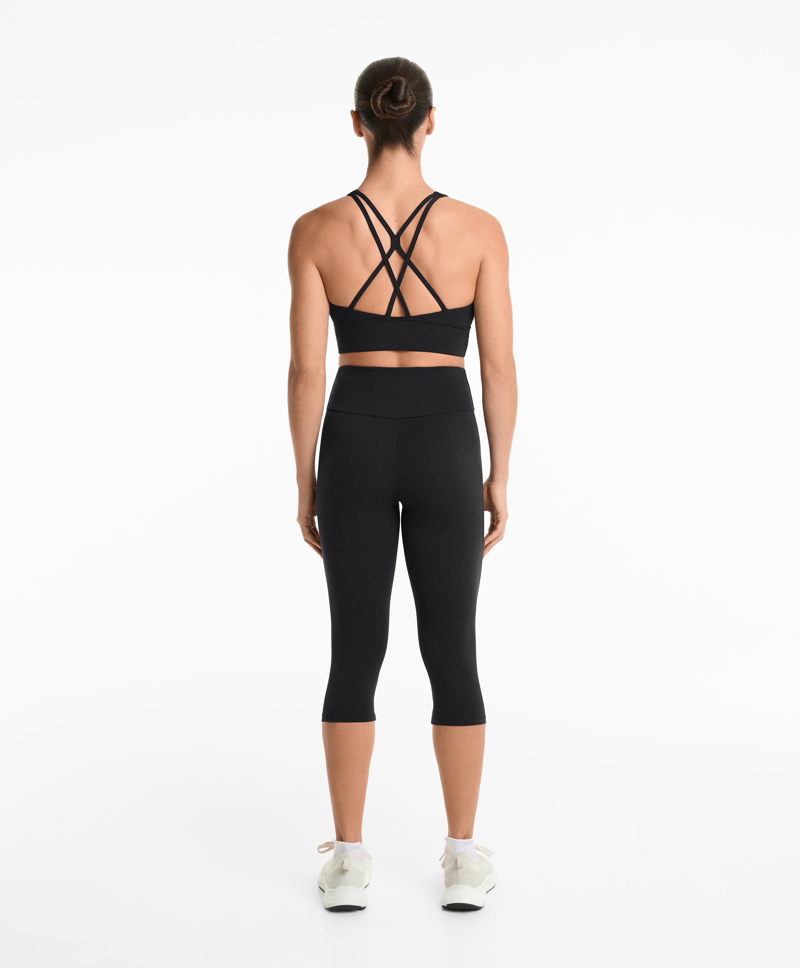 Black comfortlux high-rise capri total look
