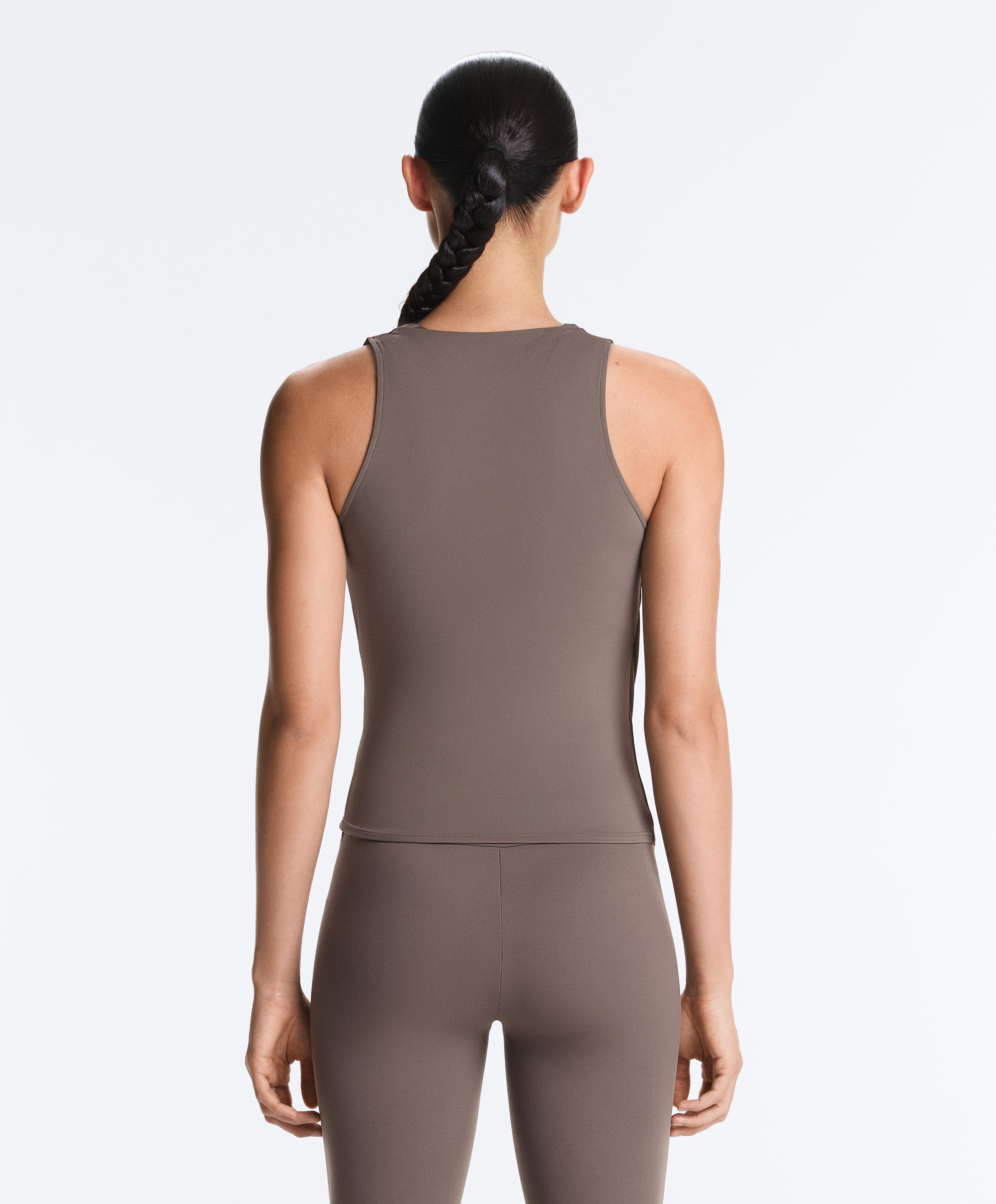 Cross-over sleeveless Comfortlux T-shirt — TAUPE-GREY