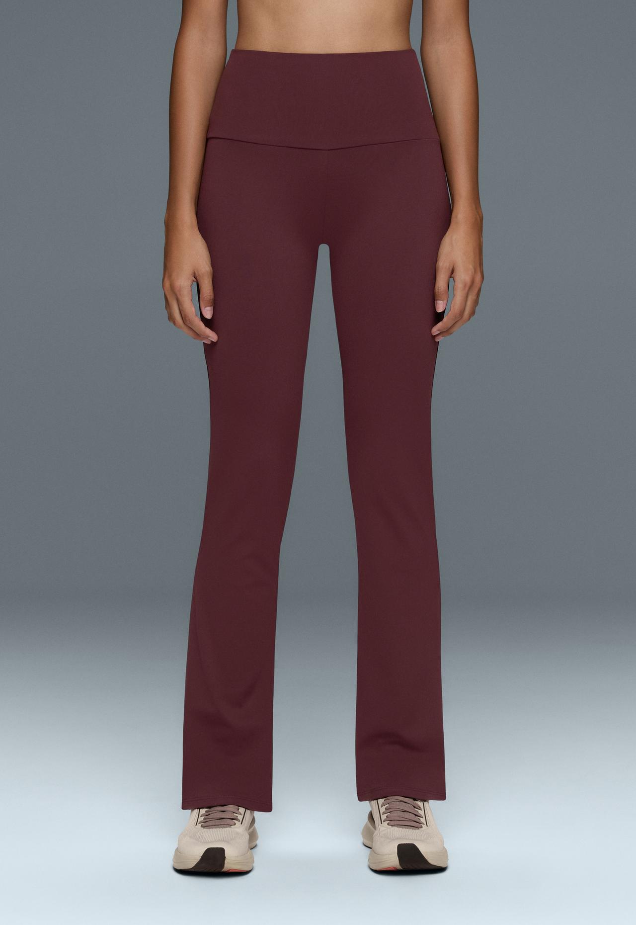High-rise Comfortlux flare trousers — BURGUNDY