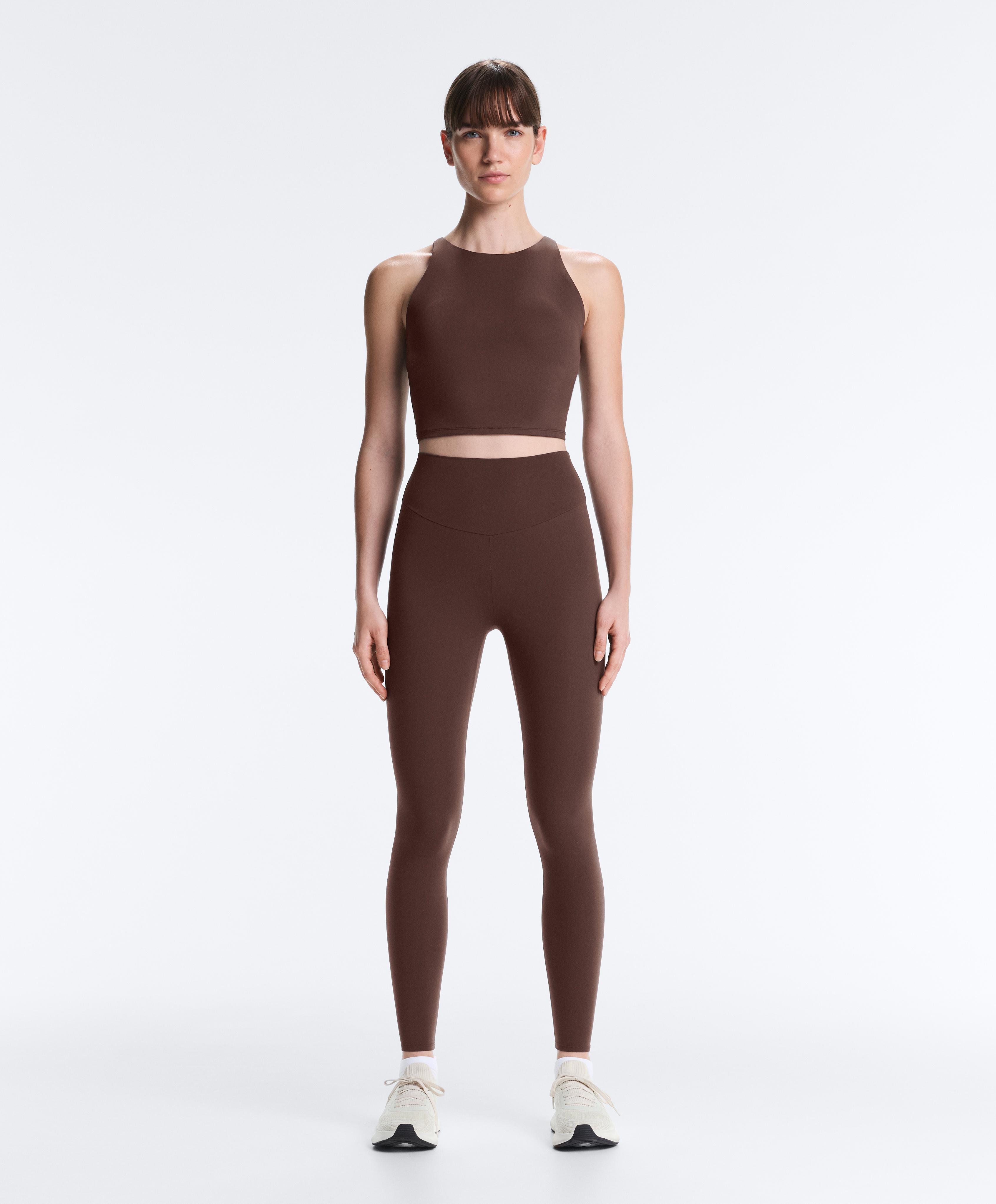 Comfortlux strappy tank top with cups — BROWN
