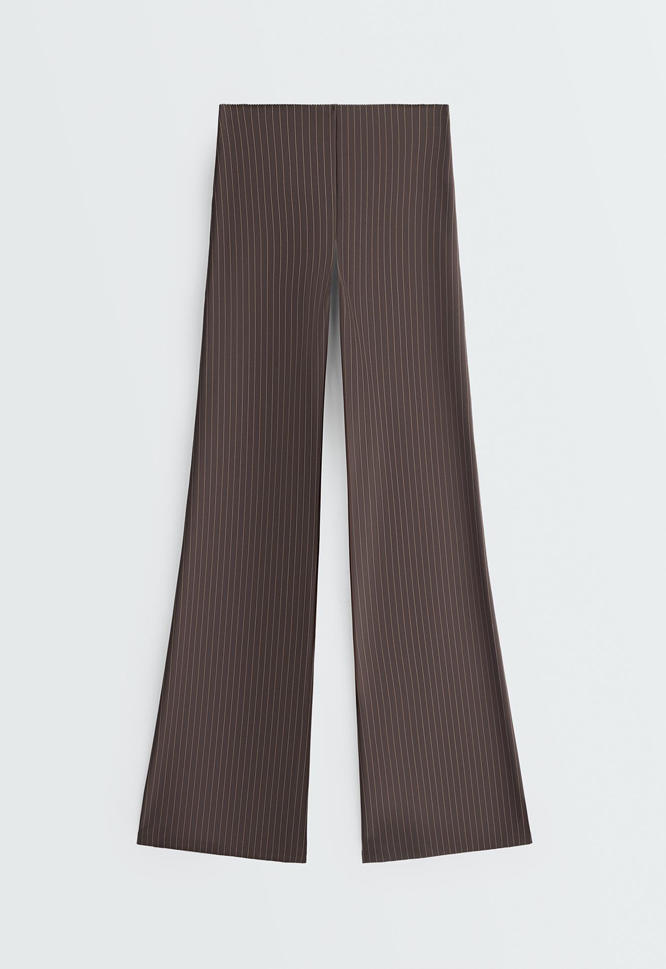 Compressive Core Control high-rise pinstripe flare trousers — BROWN