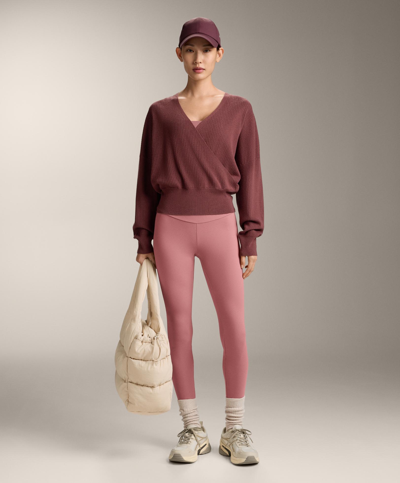 Wrap knit jumper — MAHOGANY