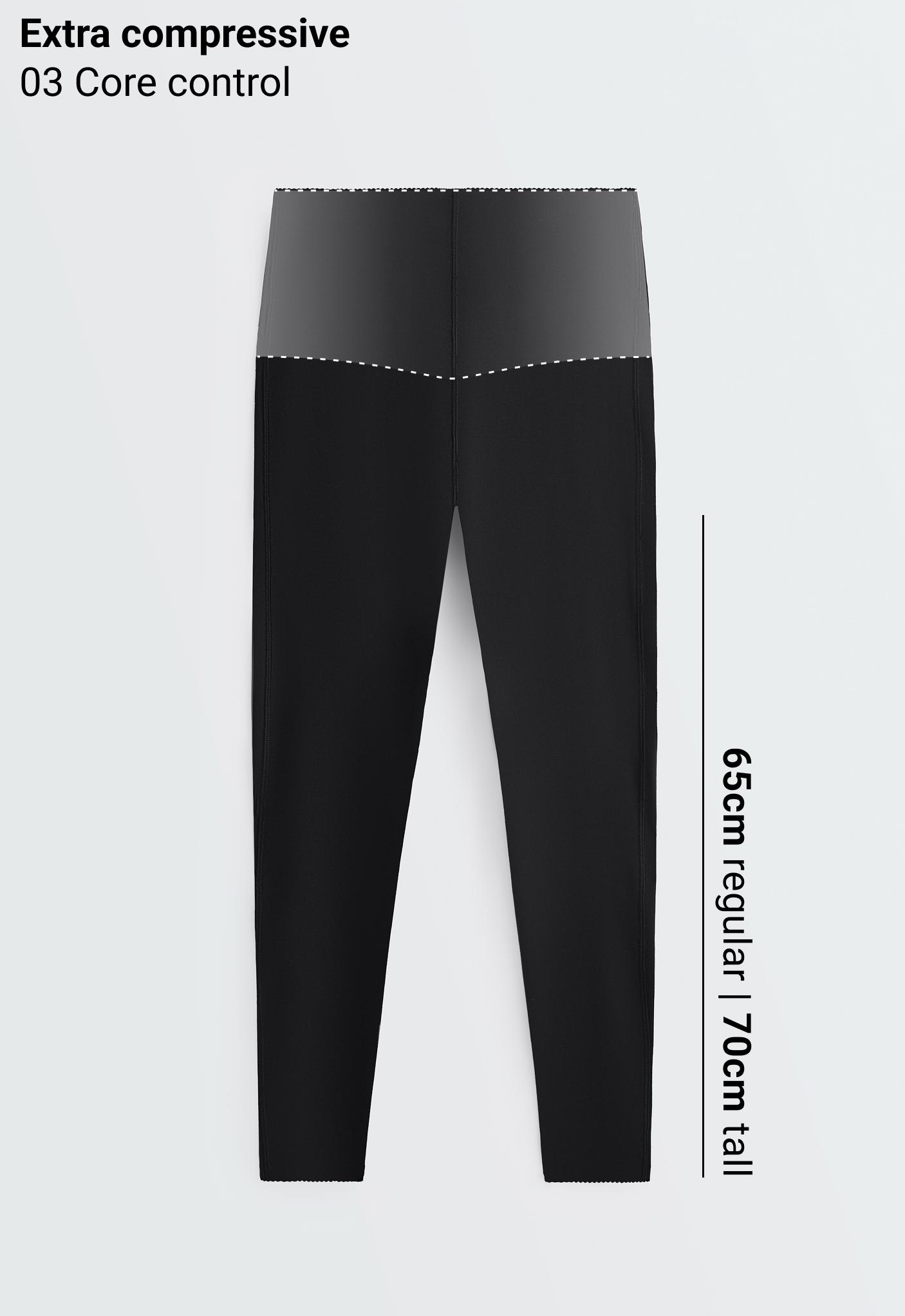 High-waisted Extra Compressive core control ankle-length leggings — BLACK